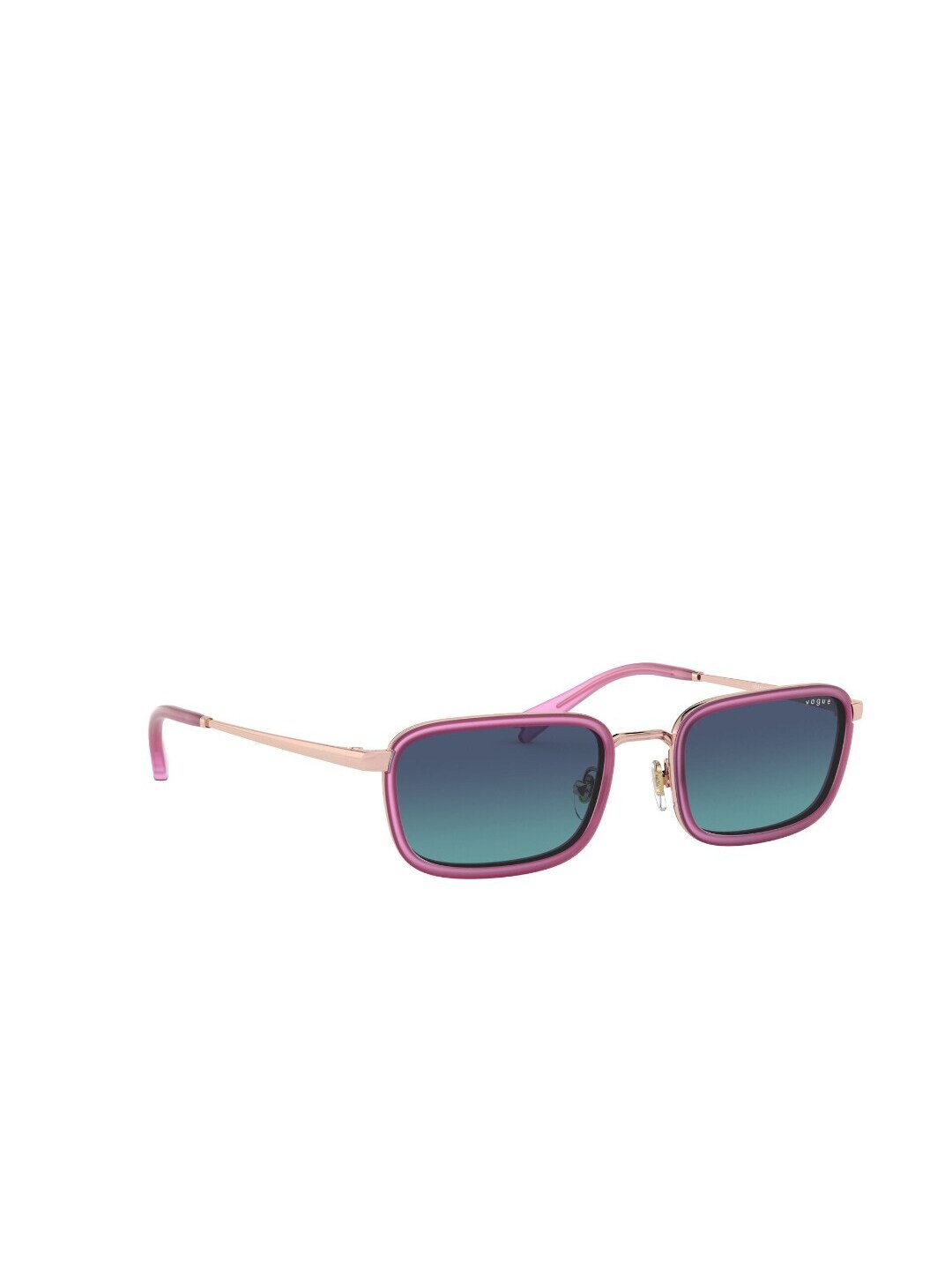 

vogue Women Rectangle Sunglasses with UV Protected Lens 8056597204217, Rose gold