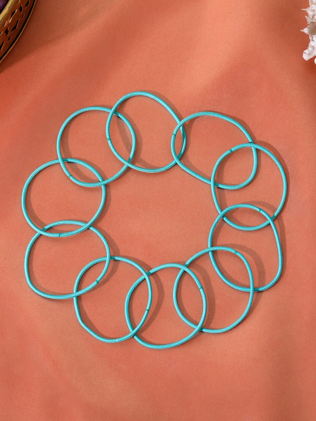 

Estele Women Set Of 10 Ponytail Holders, Blue