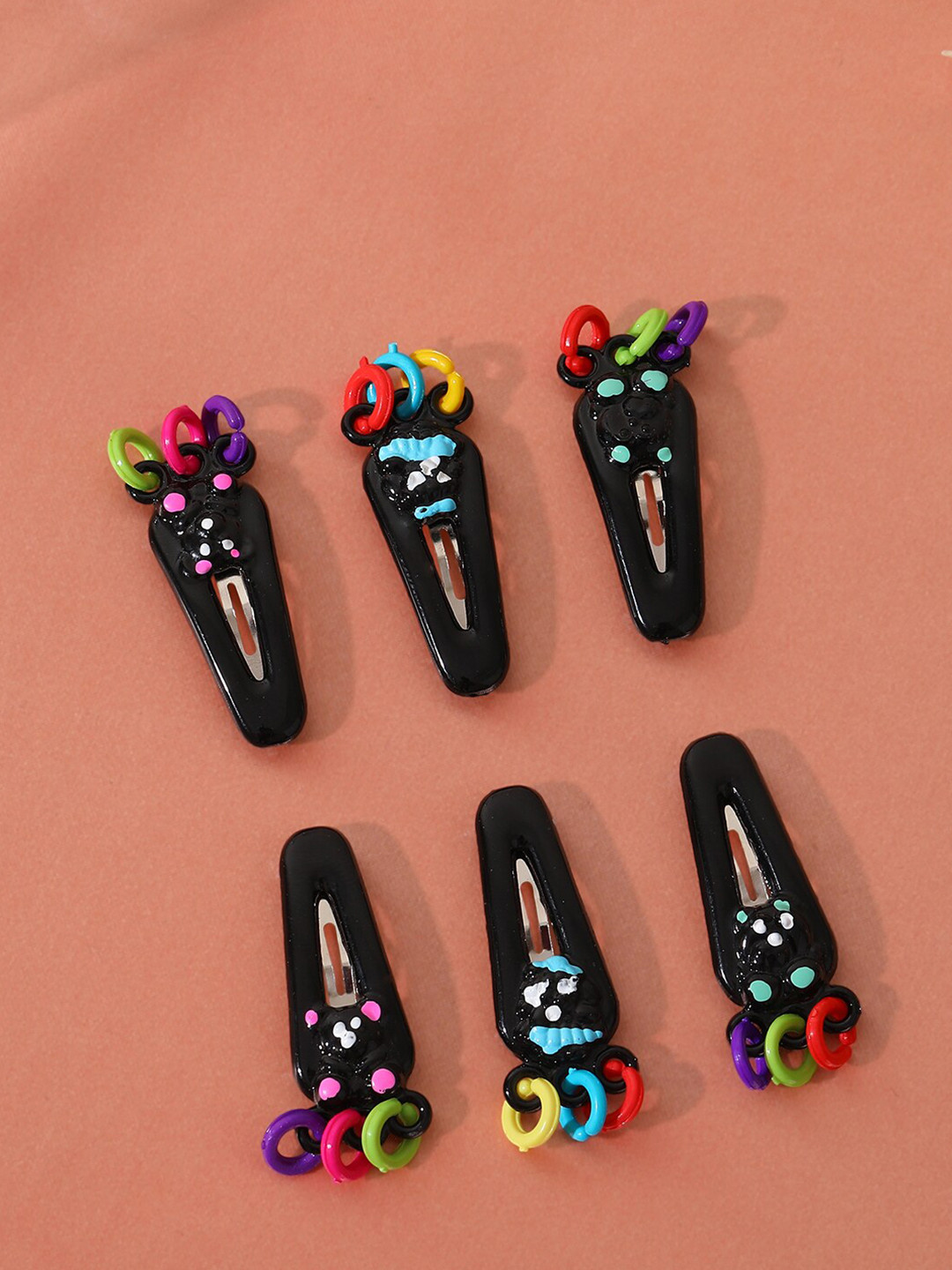 

Estele Set of 6 Tic Tac Hair Clip, Black