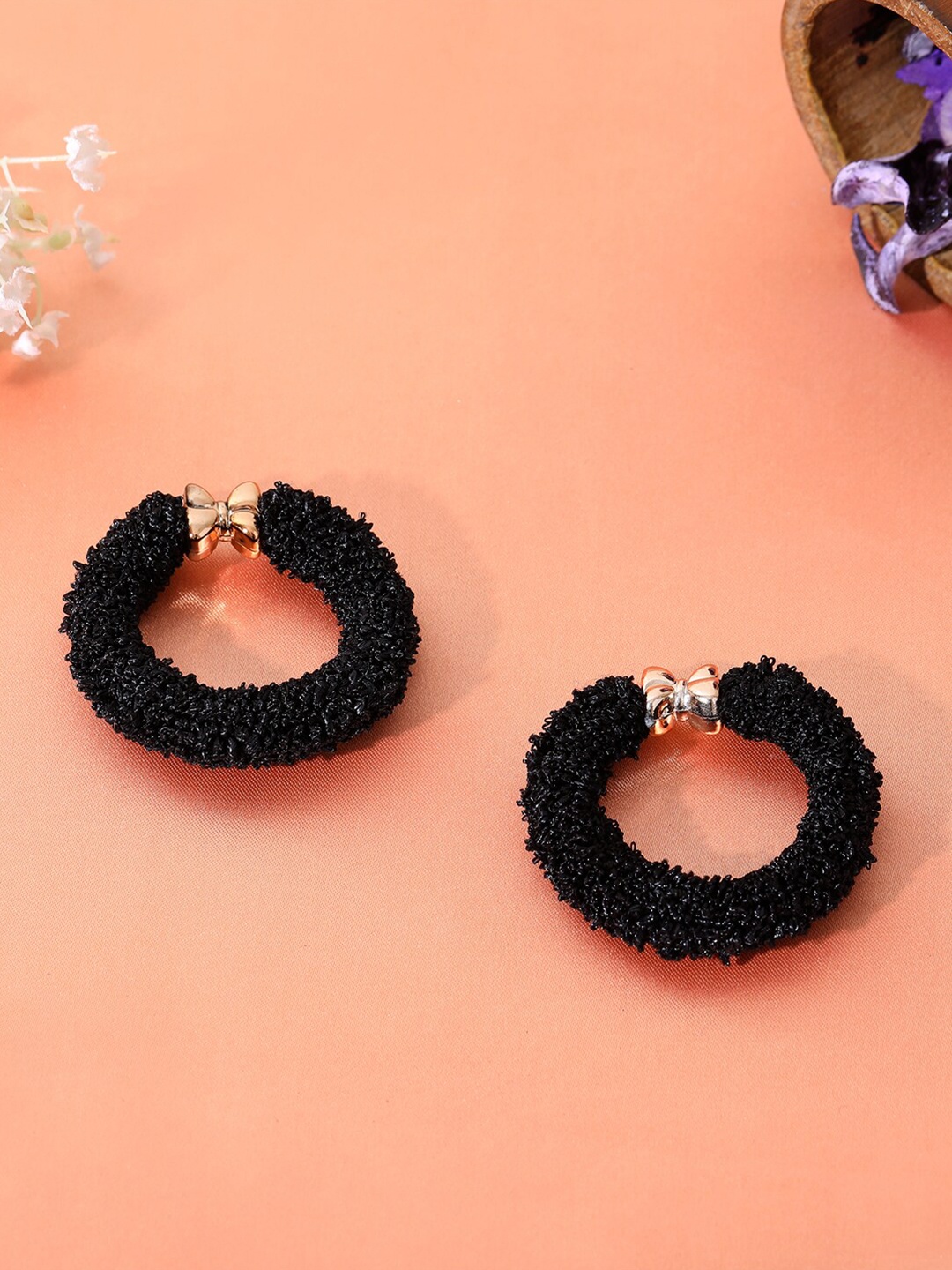 

Estele Women Set of 2 Ponytail Holders, Black