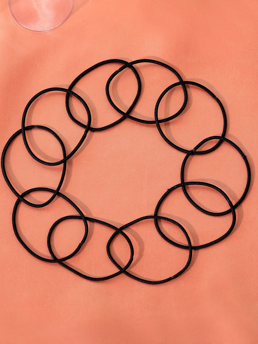 Estele Women Set Of 10 Synthetic Ponytail Holders, Black