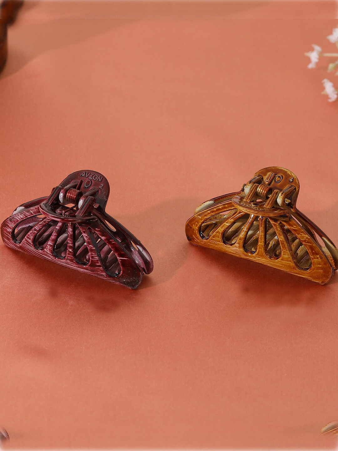 

Estele Women Set Of 2 Metal Claw Clip, Maroon