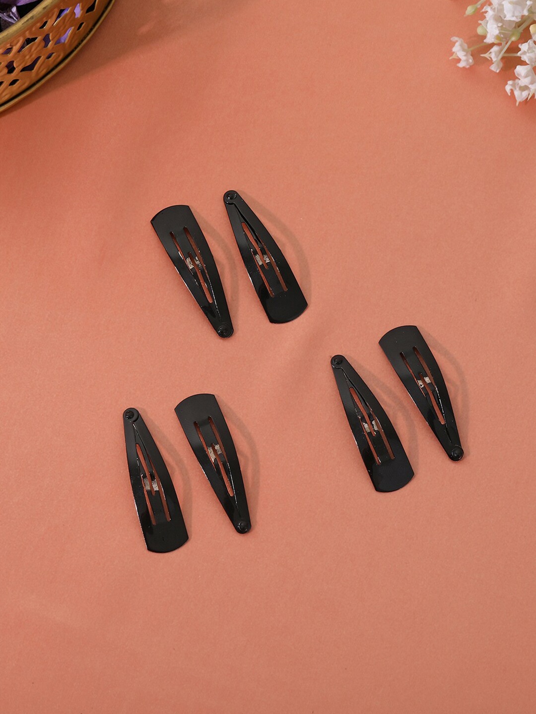 

Estele Women Set Of 6 Plastic Tic Tac Hair Clip, Black