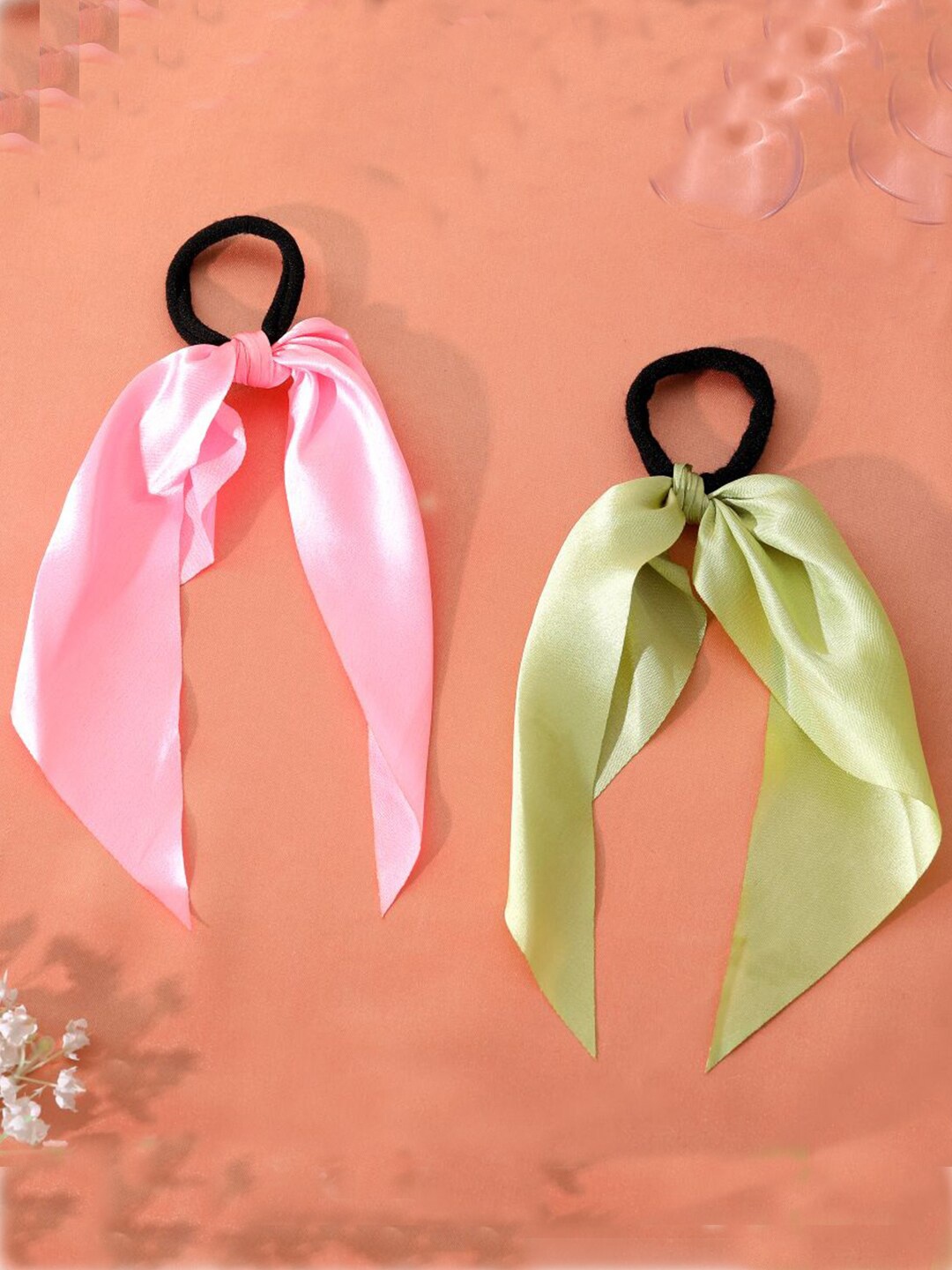 

Estele Women Set Of 2 Synthetic Ponytail Holders, Pink