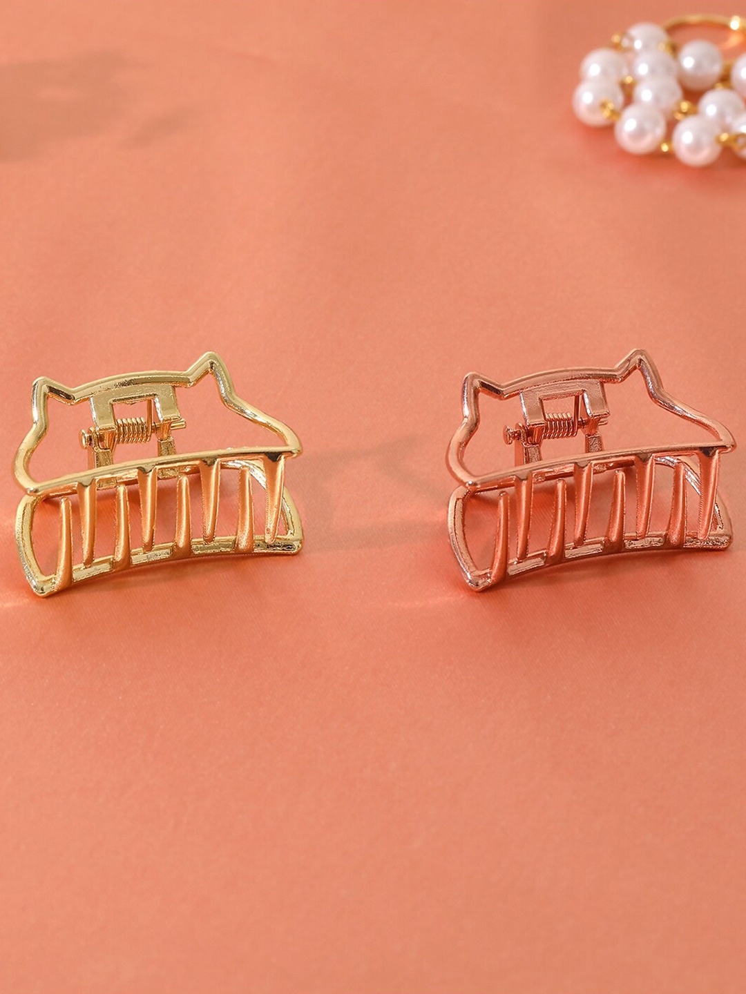 

Estele Women Set of 2 Claw Clips, Gold