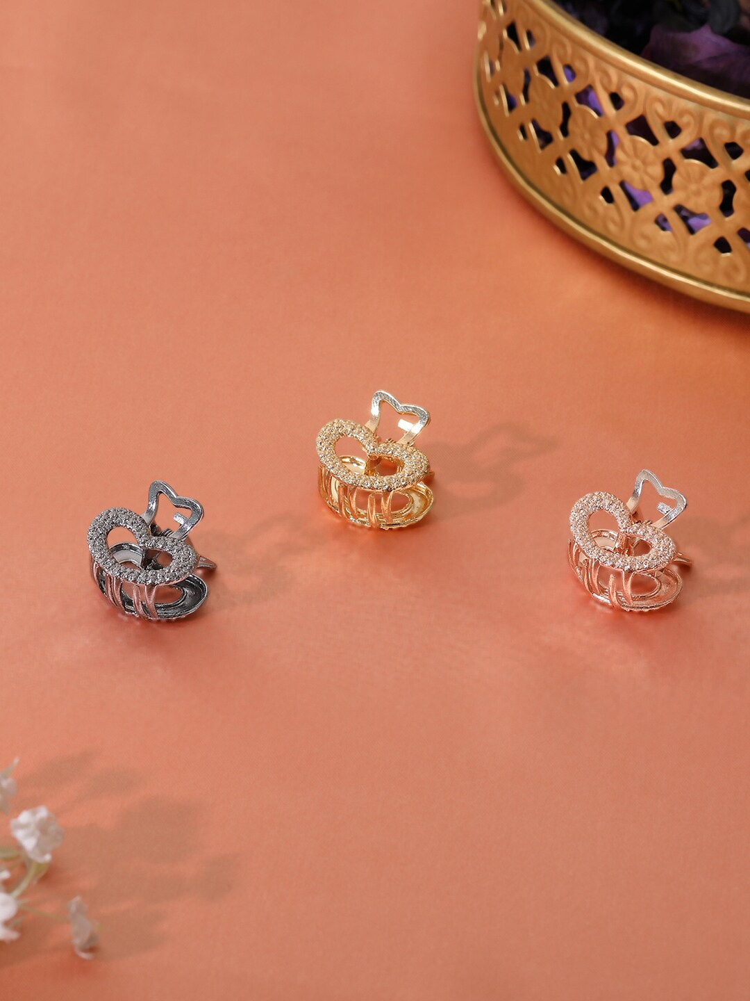 

Estele Women Set of 3 Claw Clips, Peach