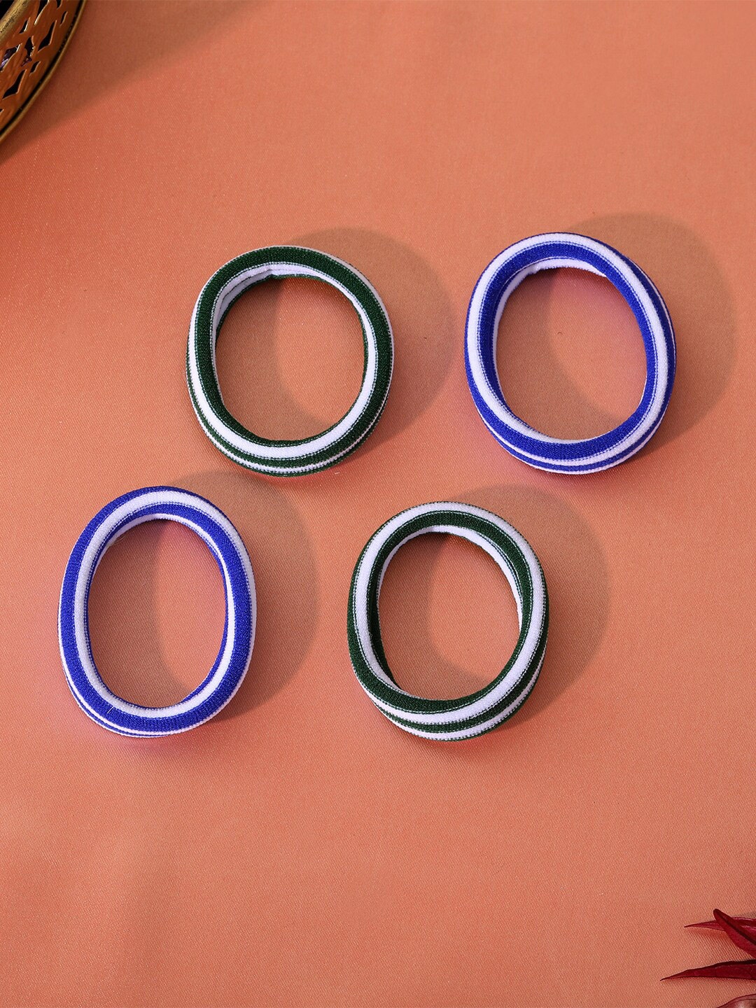 

Estele Women Set of 4 Ponytail Holders, Blue