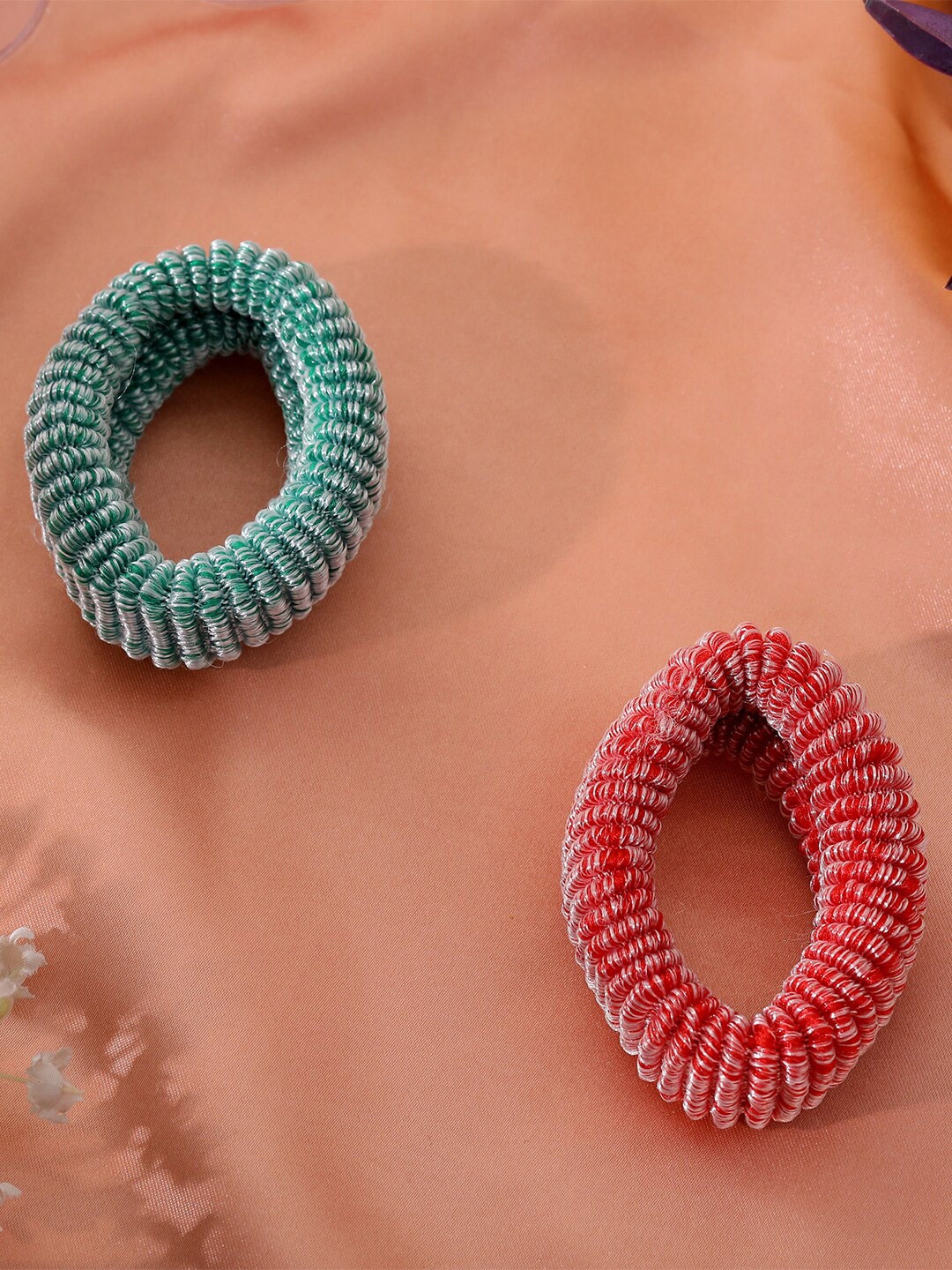 

Estele Set of 2 Ponytail Holders, Red