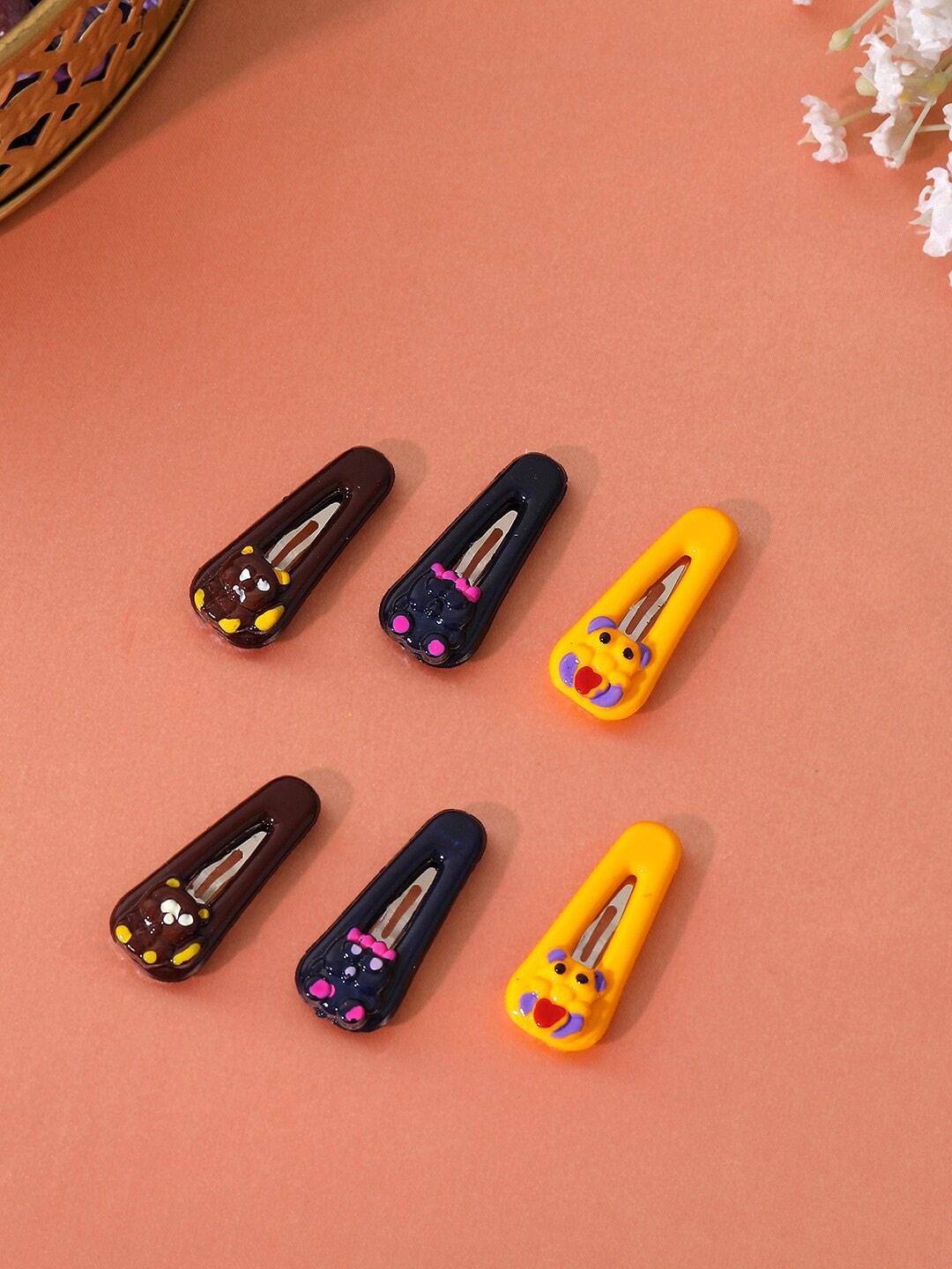 Estele Set of 6 Tic Tac Hair Clip, Black