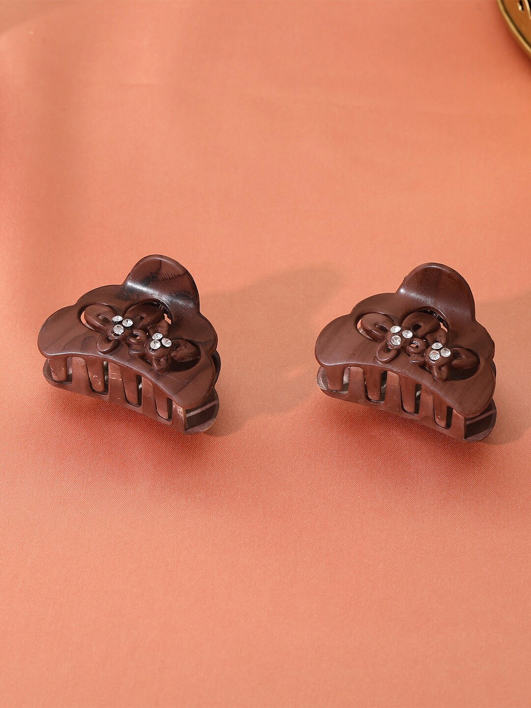 

Estele Women Set of 2 Embellished Claw Clip, Maroon