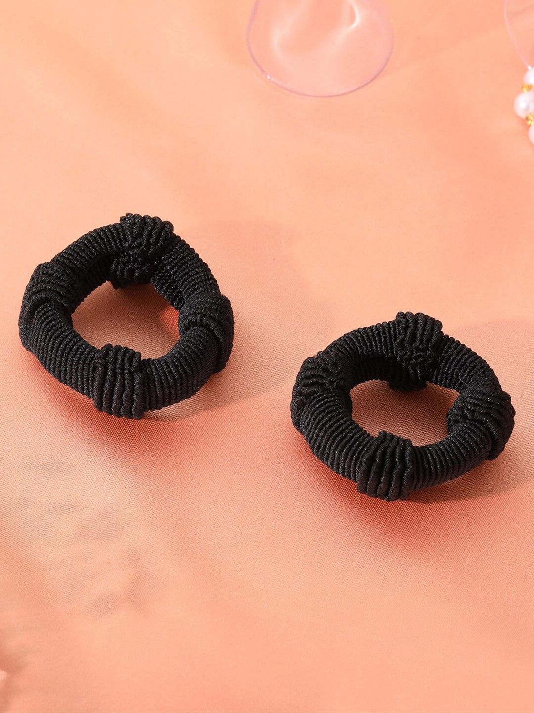 

Estele Women Set of 2 Ponytail Holders, Black