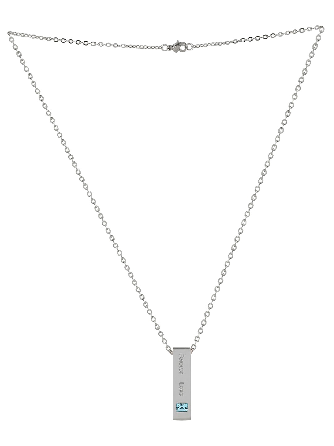 

AQUASTREET Silver-Plated CZ-Studded Forever Pendant With Chain