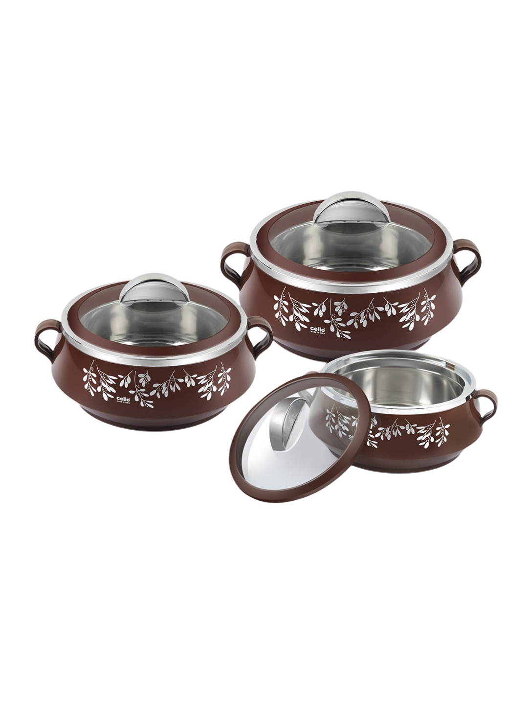 

Cello Glitter 3 Pieces Brown Insulated Casseroles 500ml 1L 1.5L