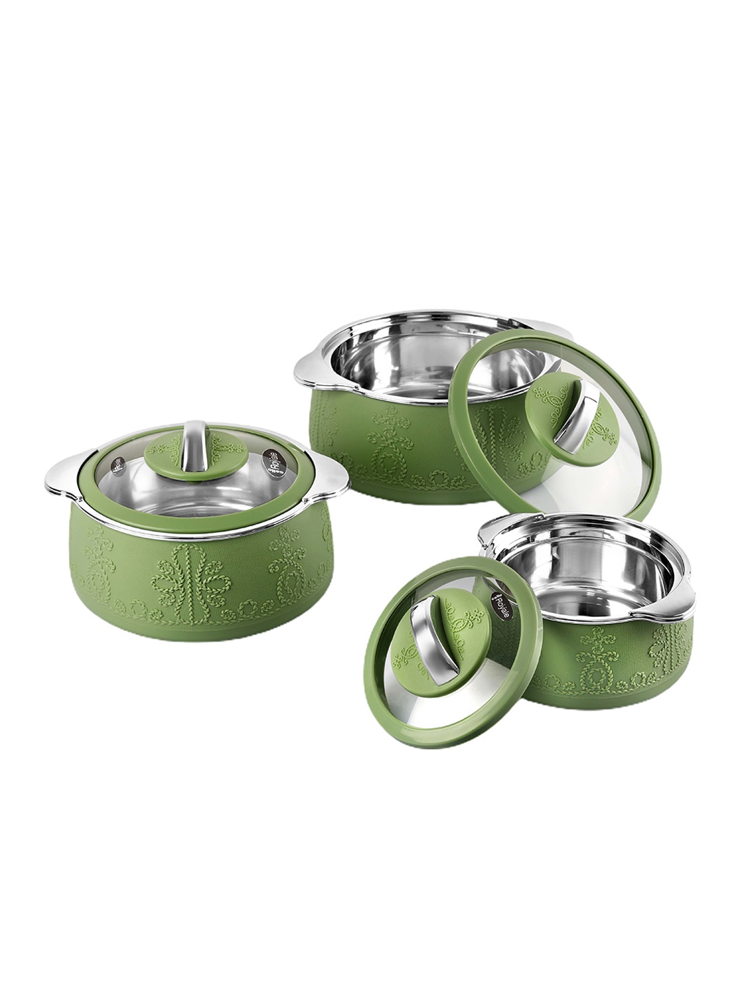

Cello Royale Green 3 Pcs Insulated Casserole 600ml 1.1L 1.6L