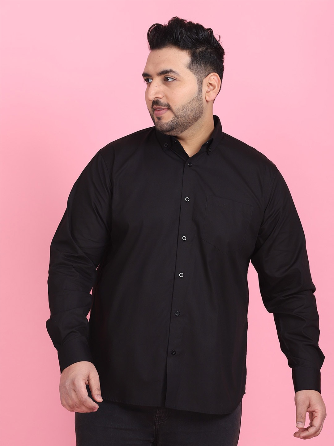 

LastInch Men Black Premium Casual Shirt