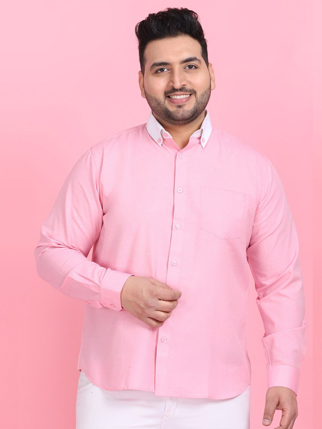 

LastInch Men Pink Premium Casual Shirt