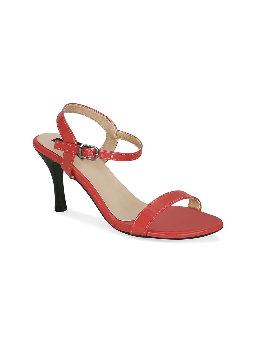 

Get Glamr Open Toe Slim Heels With Ankle Loop, Peach