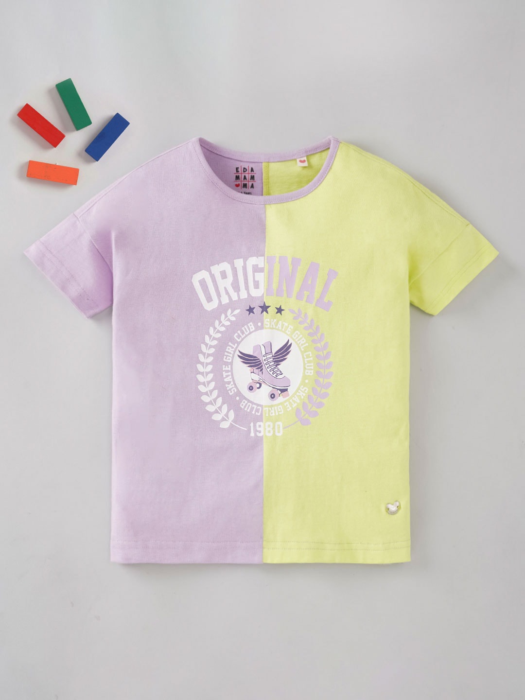 

Ed-a-Mamma Girls Striped Cotton T-shirt, Lavender