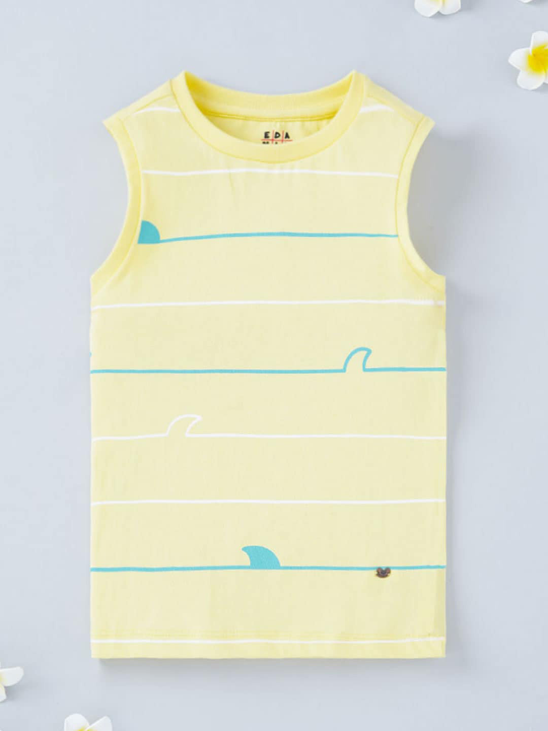 

Ed-a-Mamma Boys Stripe printed Cotton T-shirt, Yellow