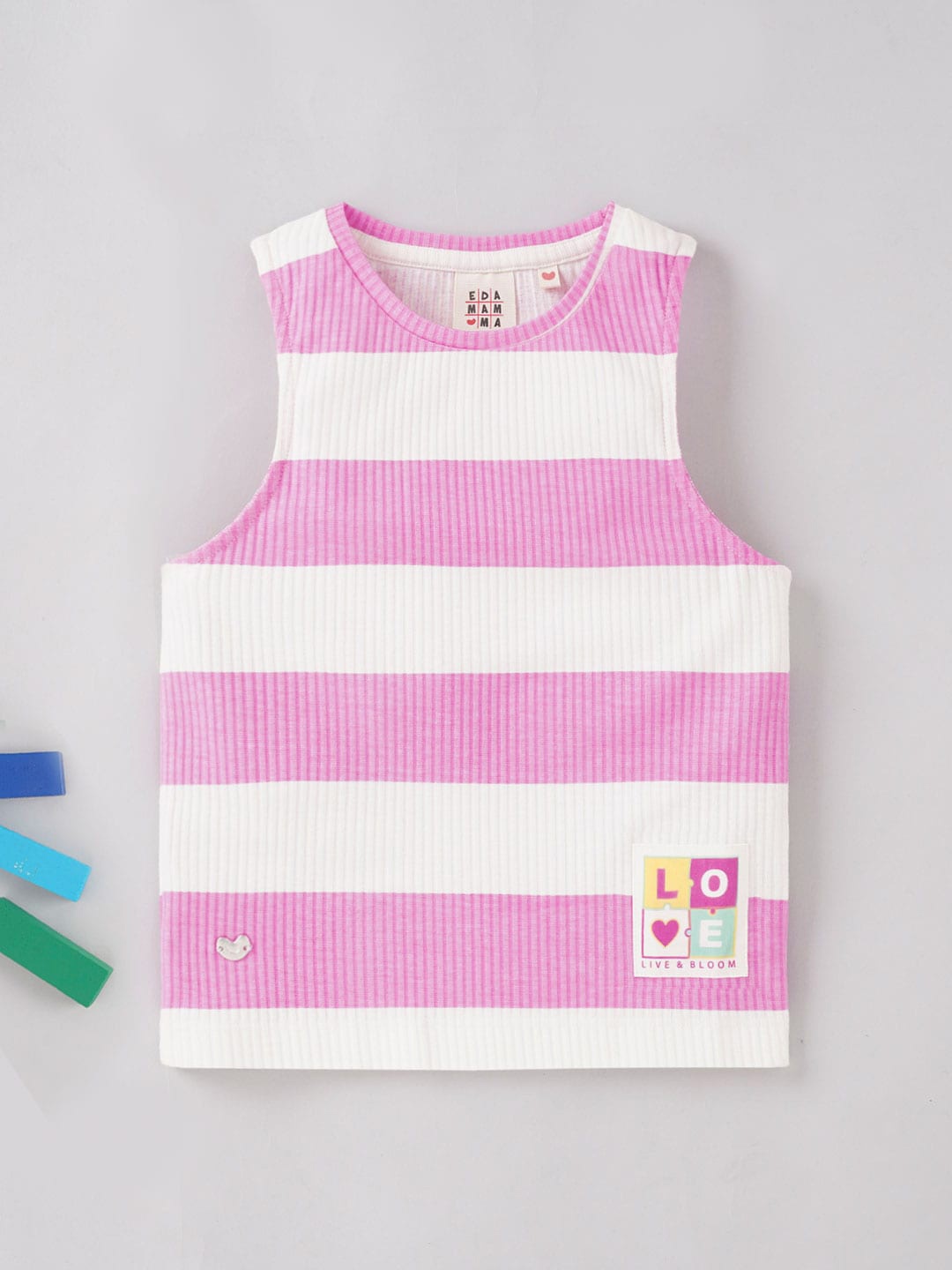 

Ed-a-Mamma Girls Striped Cotton T-shirt, Pink