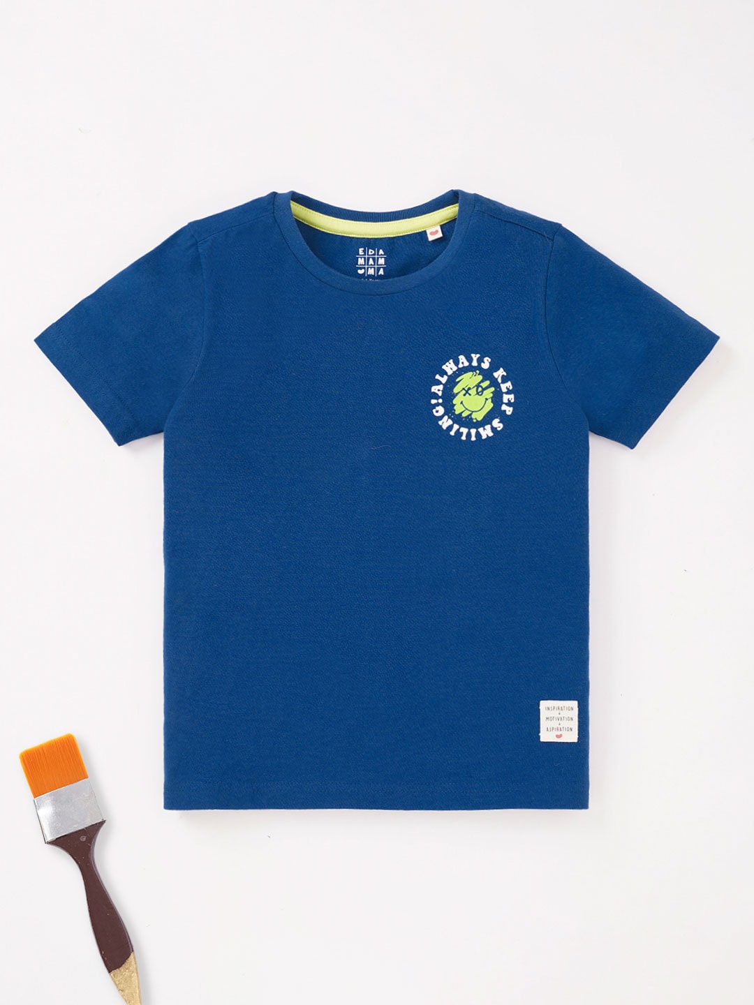 

Ed-a-Mamma Boys Typography Printed Cotton T-shirt, Blue
