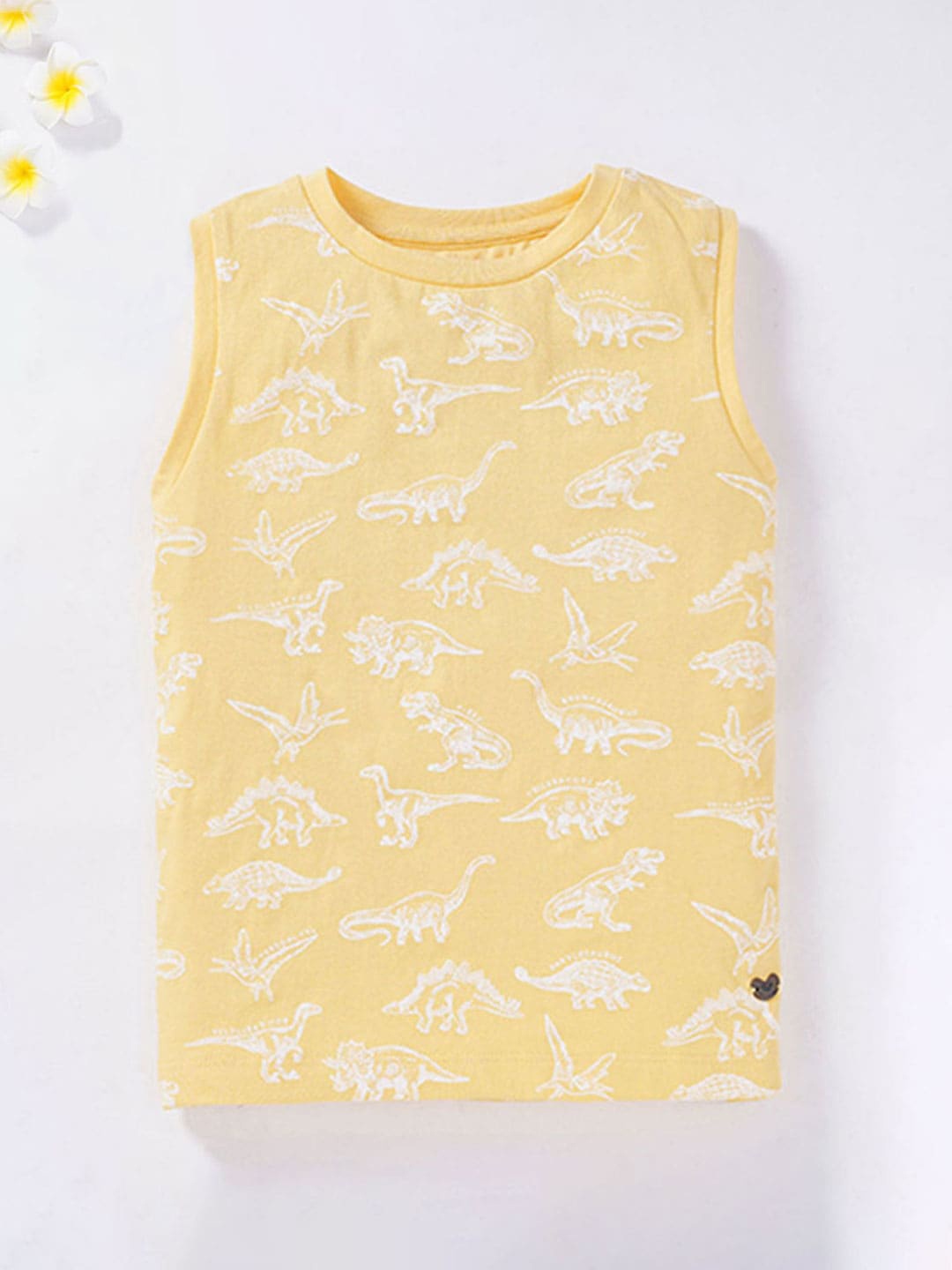 

Ed-a-Mamma Boys Round Neck Printed Cotton T-shirt, Mustard