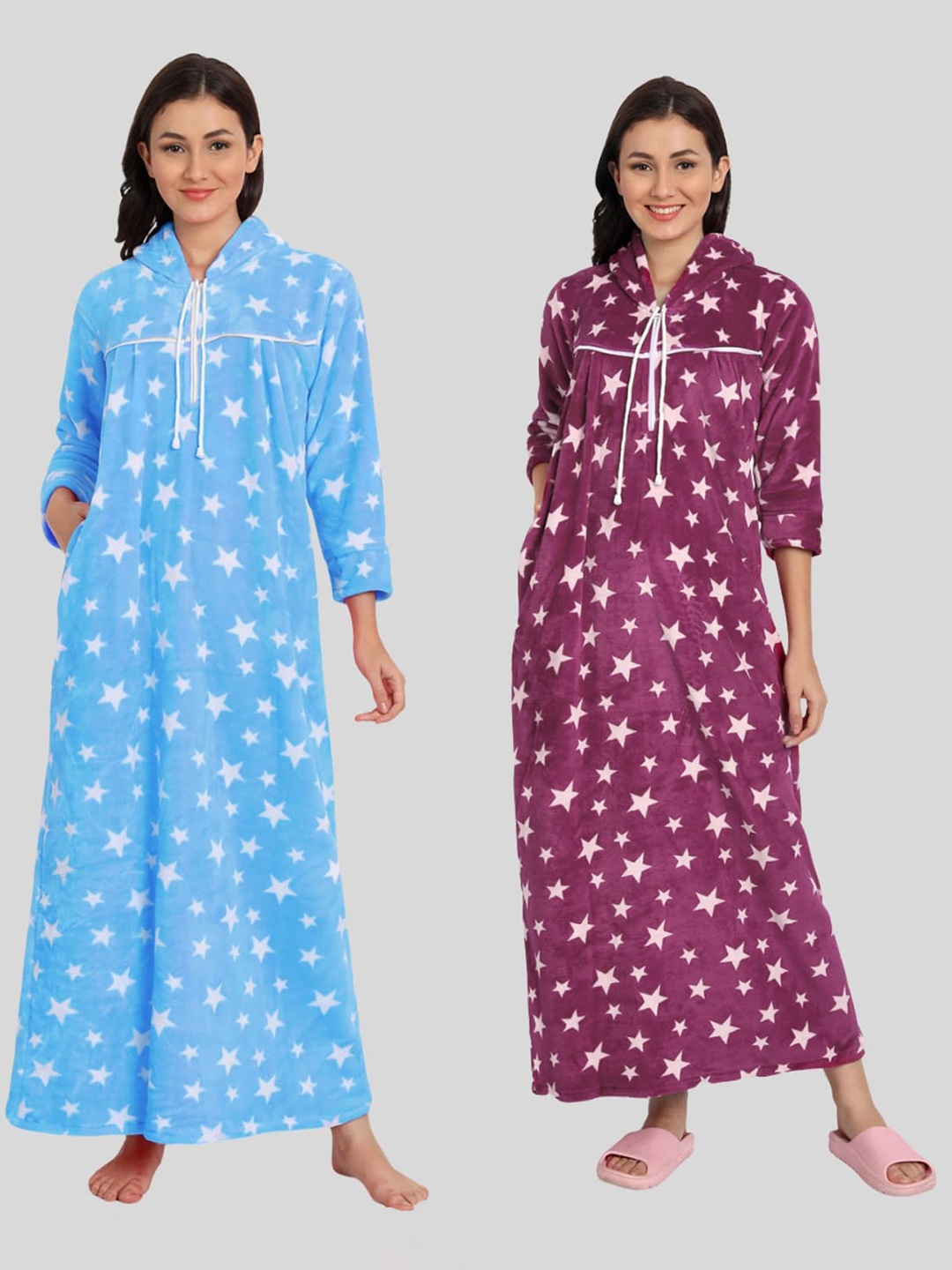 

PALIVAL Pack Of 2 Stars Printed Maxi Nightdress, Blue