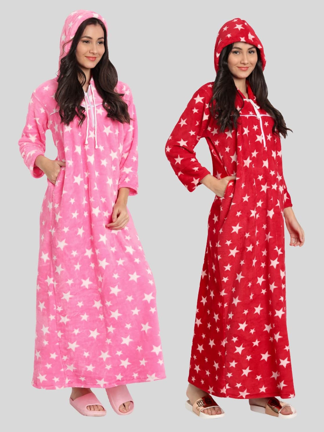 

PALIVAL Pack Of 2 Stars Printed Maxi Nightdress, Pink