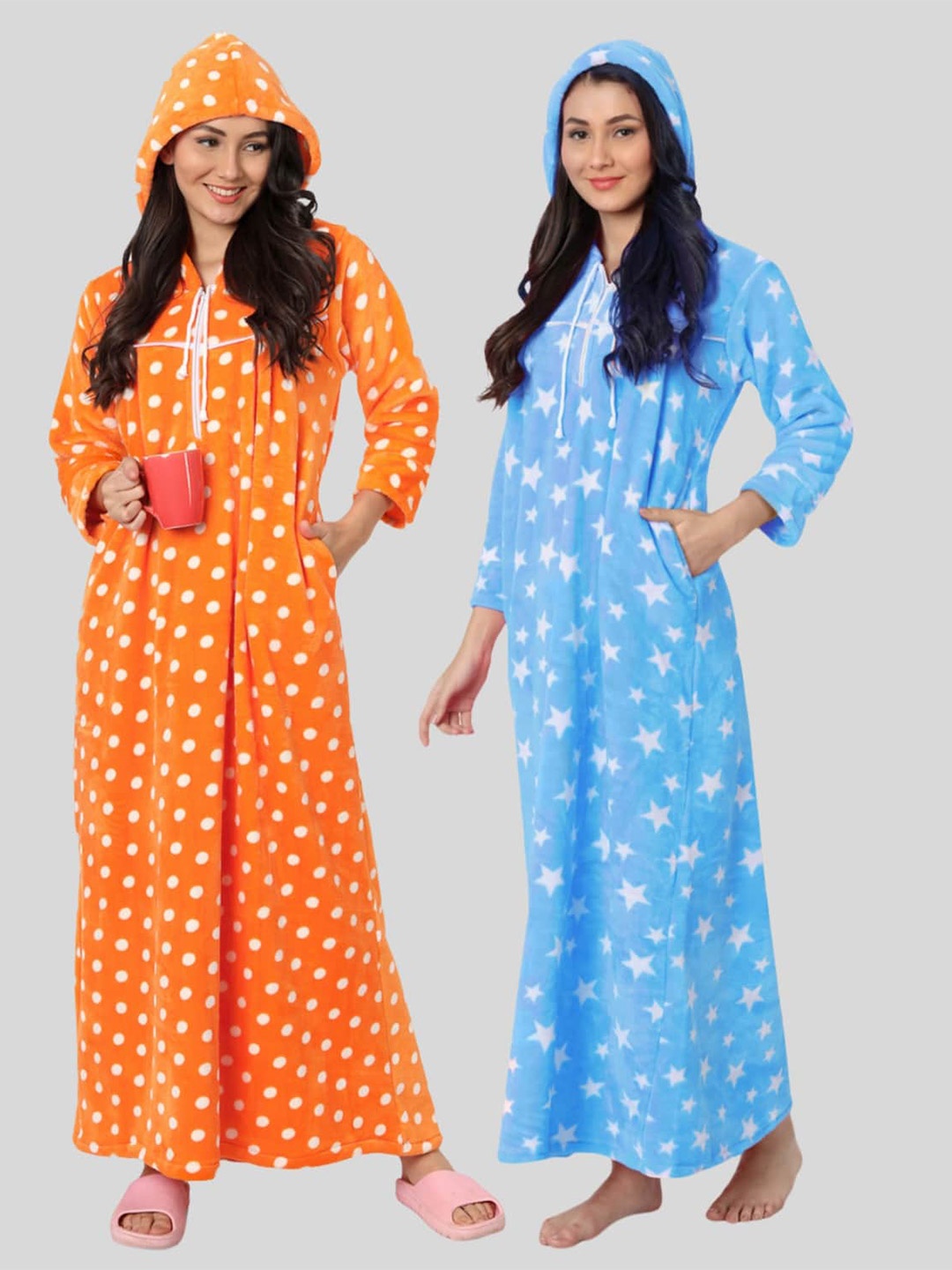

PALIVAL Pack Of 2 Printed Maxi Nightdress, Orange
