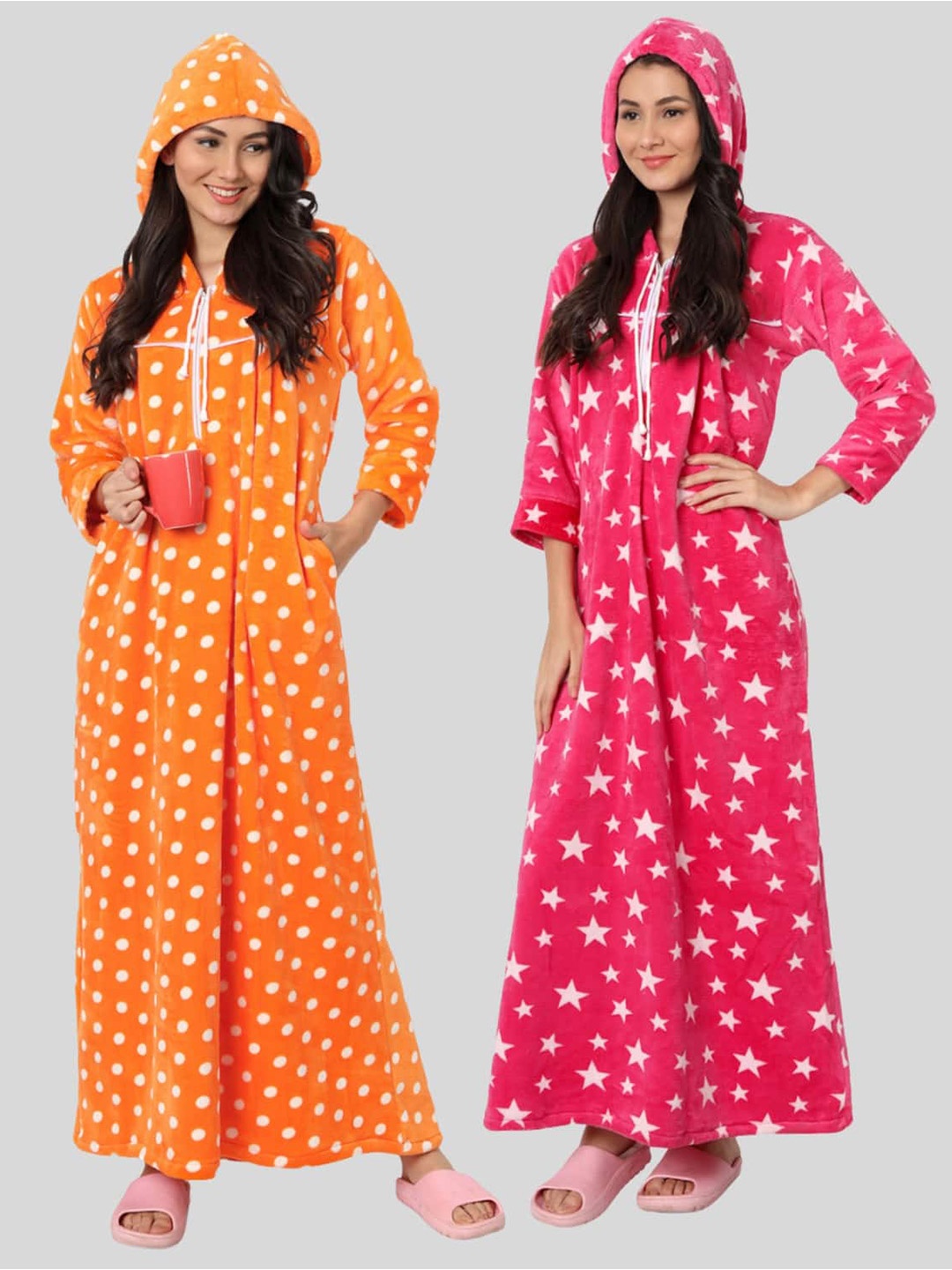 

PALIVAL Pack Of 2 Printed Maxi Nightdress, Orange