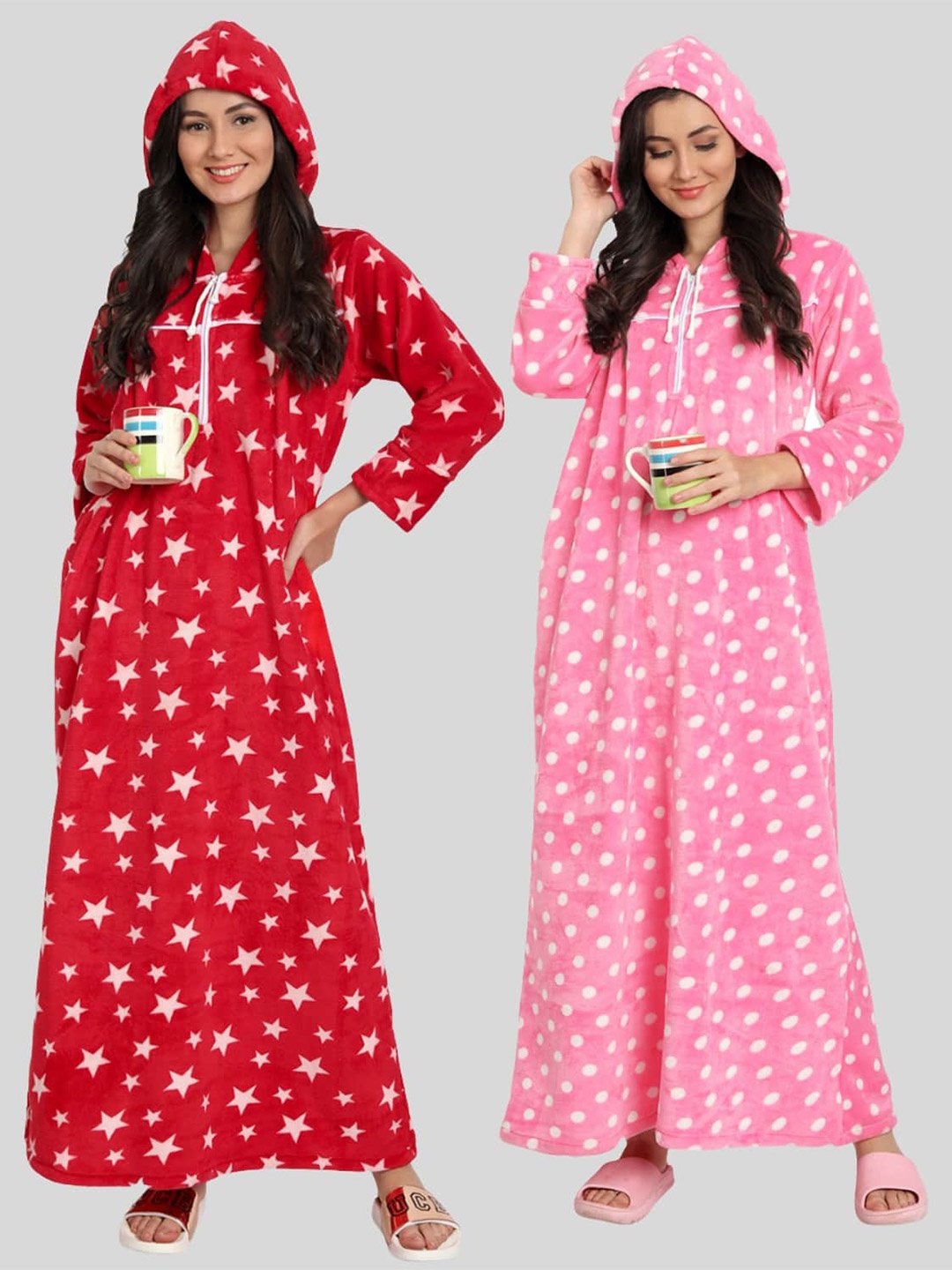 

PALIVAL Pack Of 2 Printed Maxi Nightdress, Red