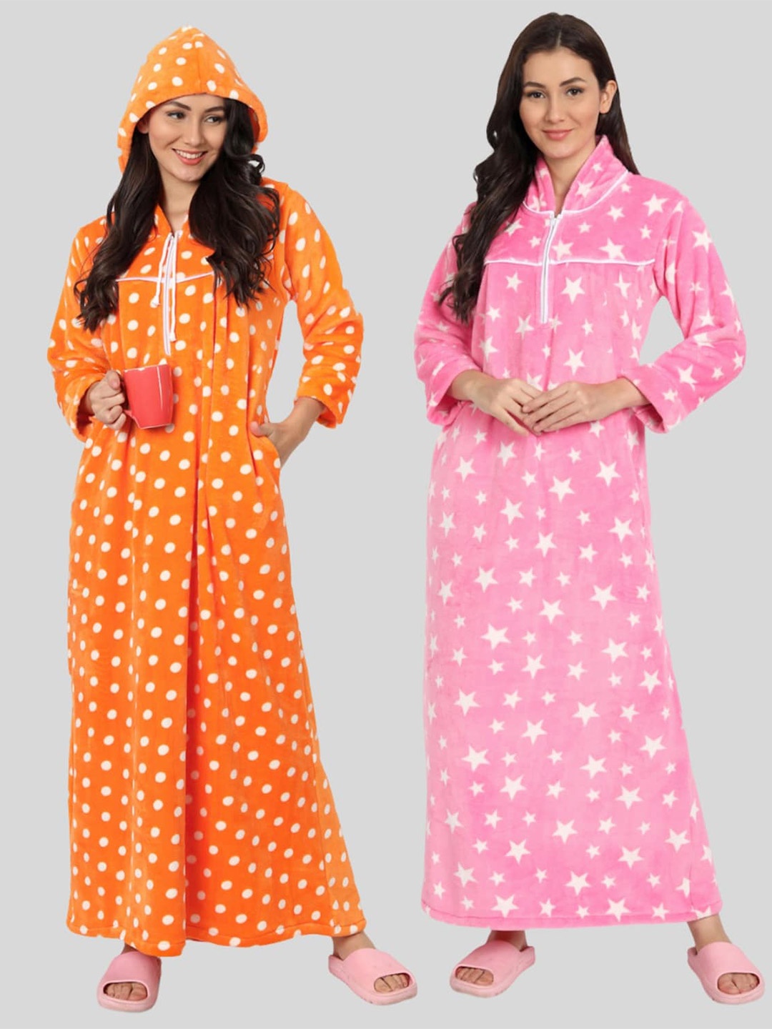 

PALIVAL Pack Of 2 Printed Maxi Nightdress, Orange