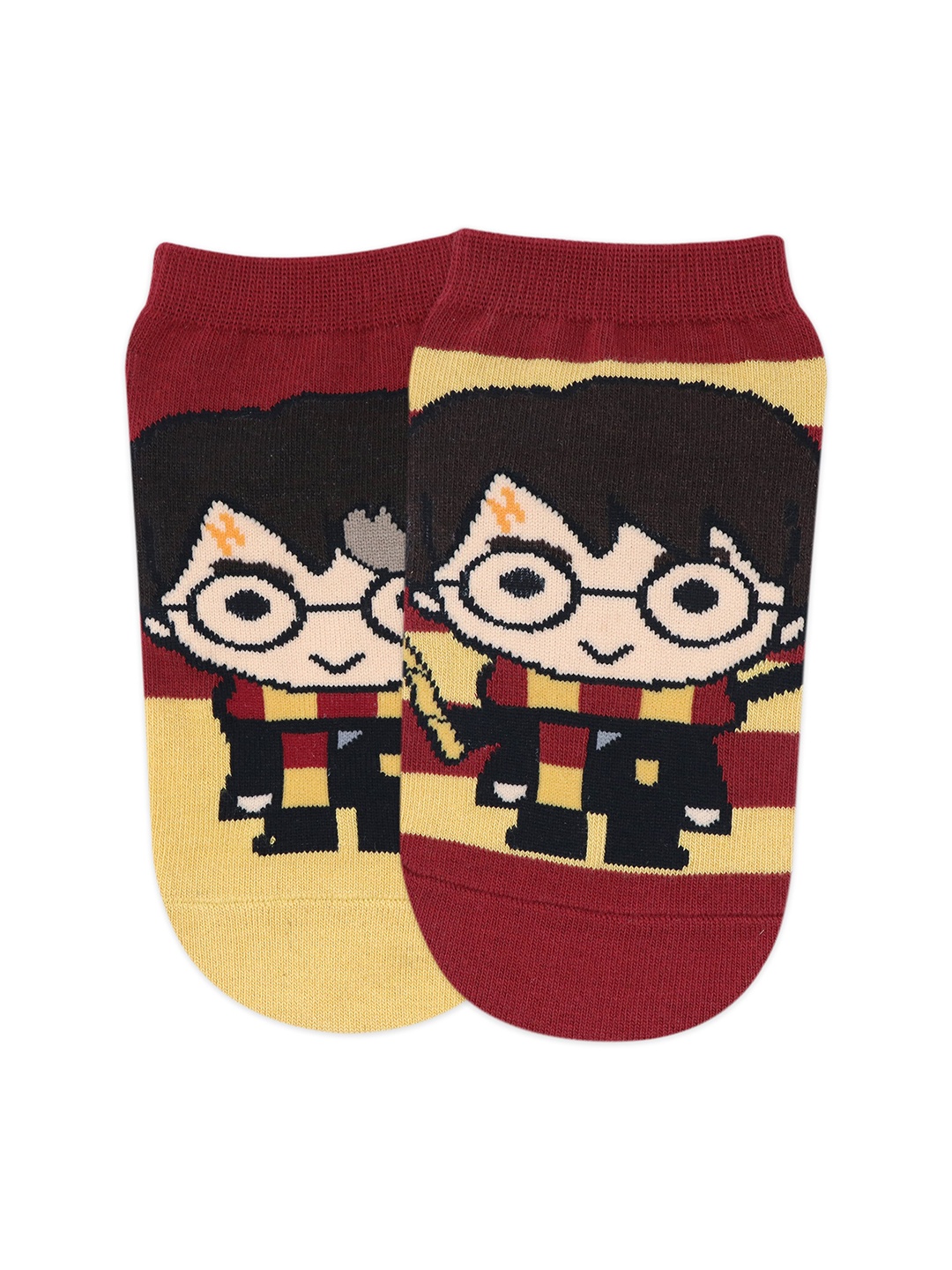 

Balenzia Women Pack of 2 Harry Potter Patterned Ankle-Length Cotton Socks, Red