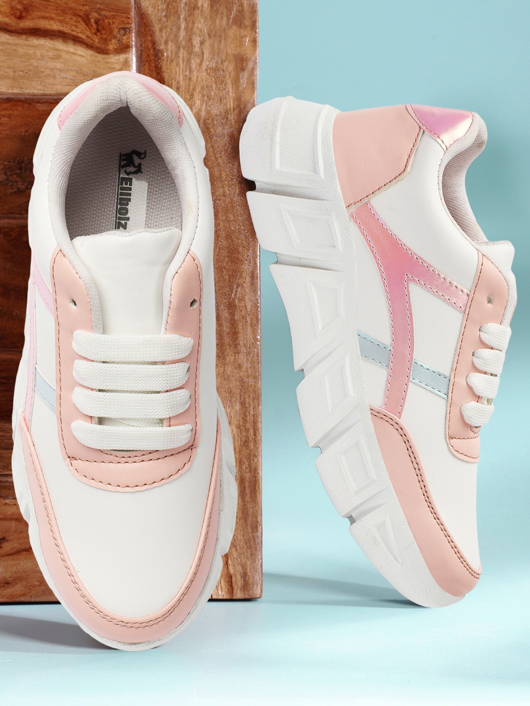 

Elibolz Women Colourblocked Sneakers, White