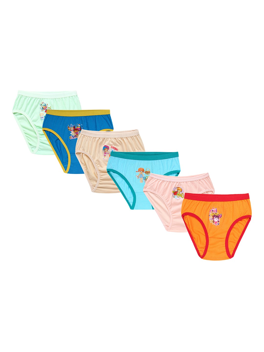 

CAREPLUS Girls Pack Of 6 Assorted Seamless Hipster Briefs