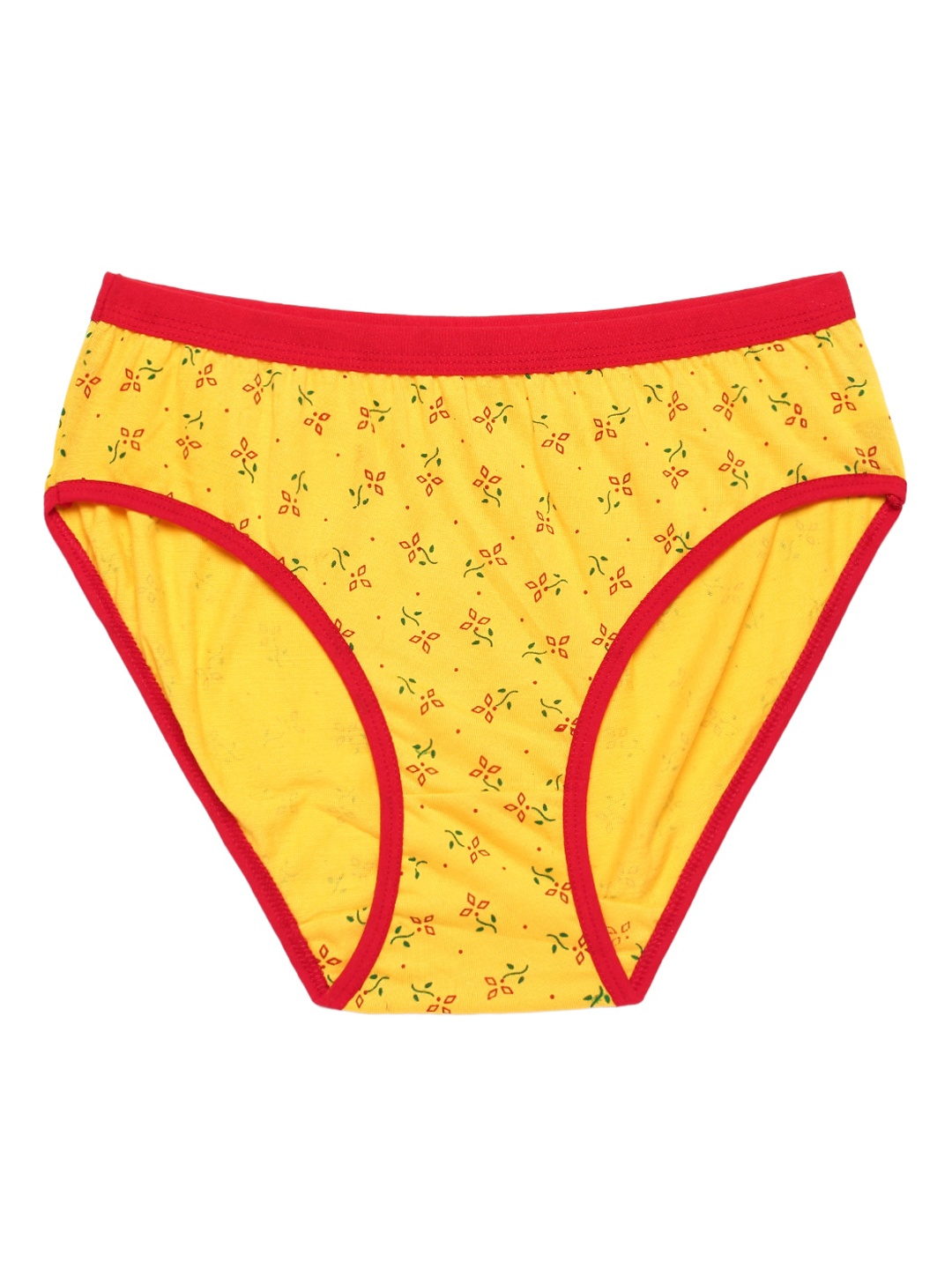 

CAREPLUS Girls Pack Of 3 Printed Pure Cotton Basic Briefs, Yellow