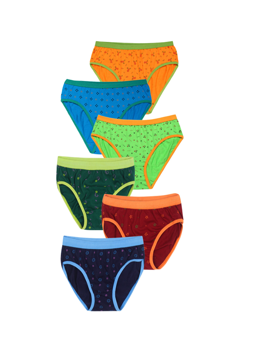 

CAREPLUS Girls Pack Of 6 Printed Cotton Basic Briefs, Blue