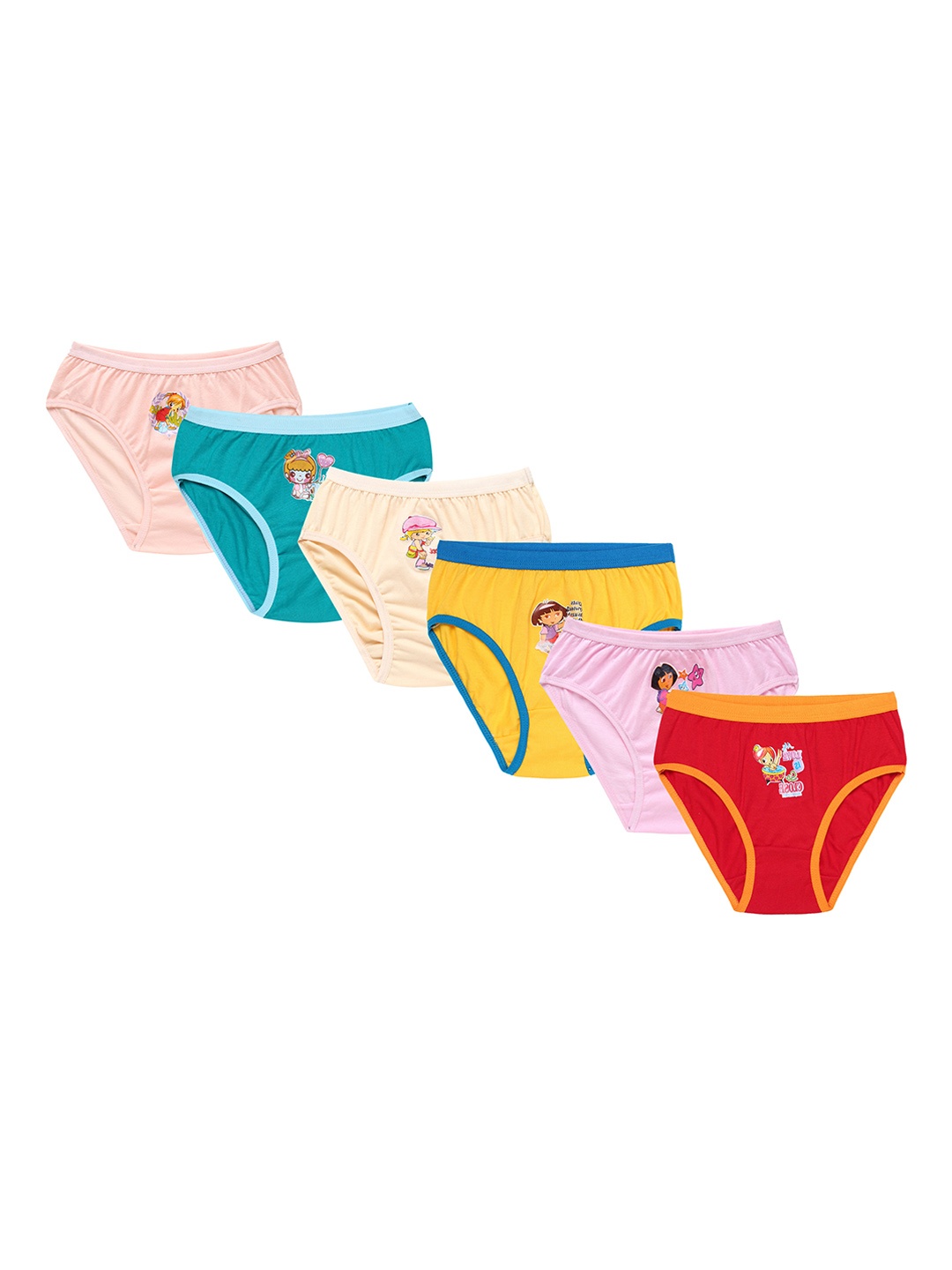 

CAREPLUS Girls Pack Of 6 Pure Cotton Basic Briefs, Green