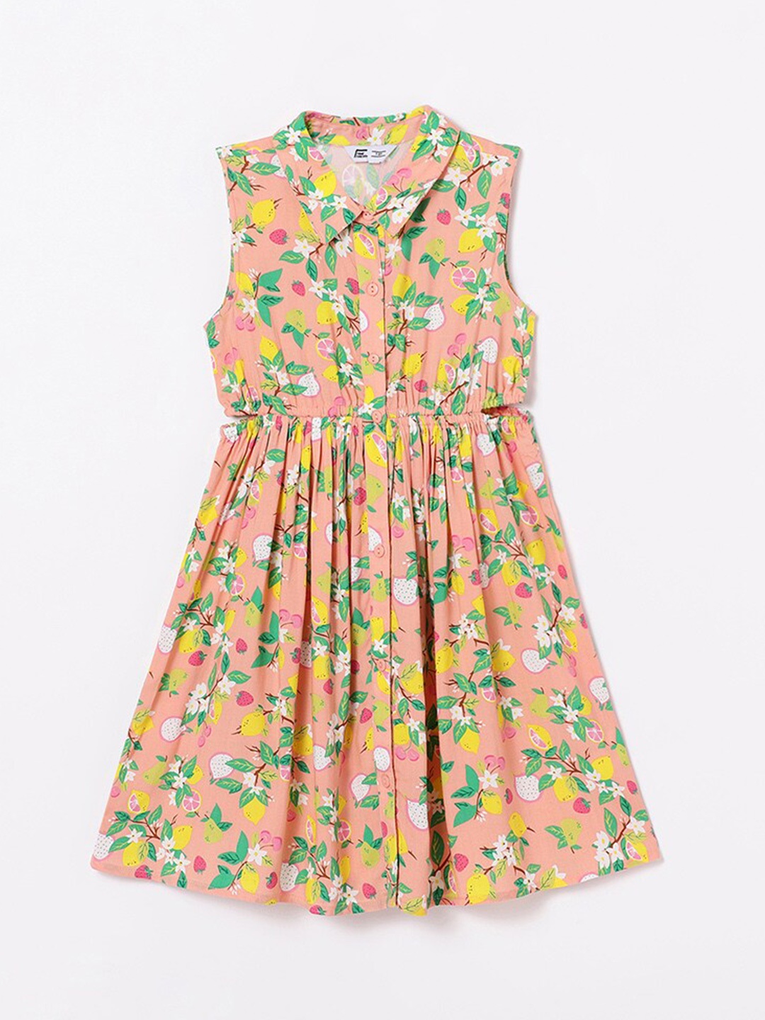

Fame Forever by Lifestyle Girls Floral Printed Shirt Dress, Pink