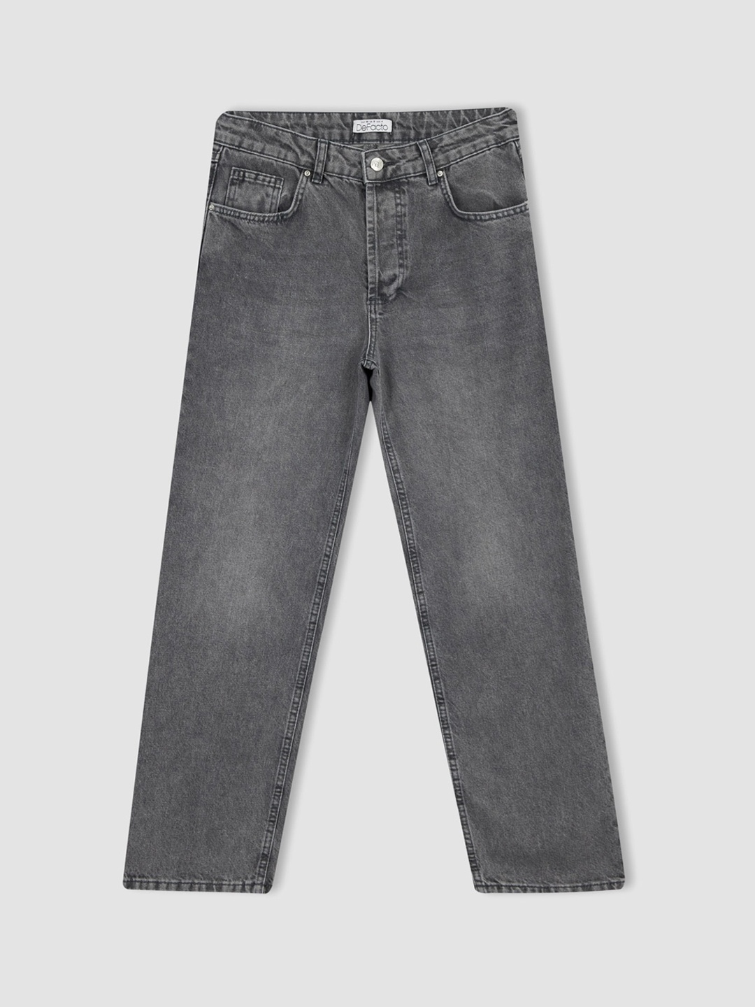 

DeFacto Women Mid Rise Light Fade Clean Look Pure Cotton Jeans, Grey