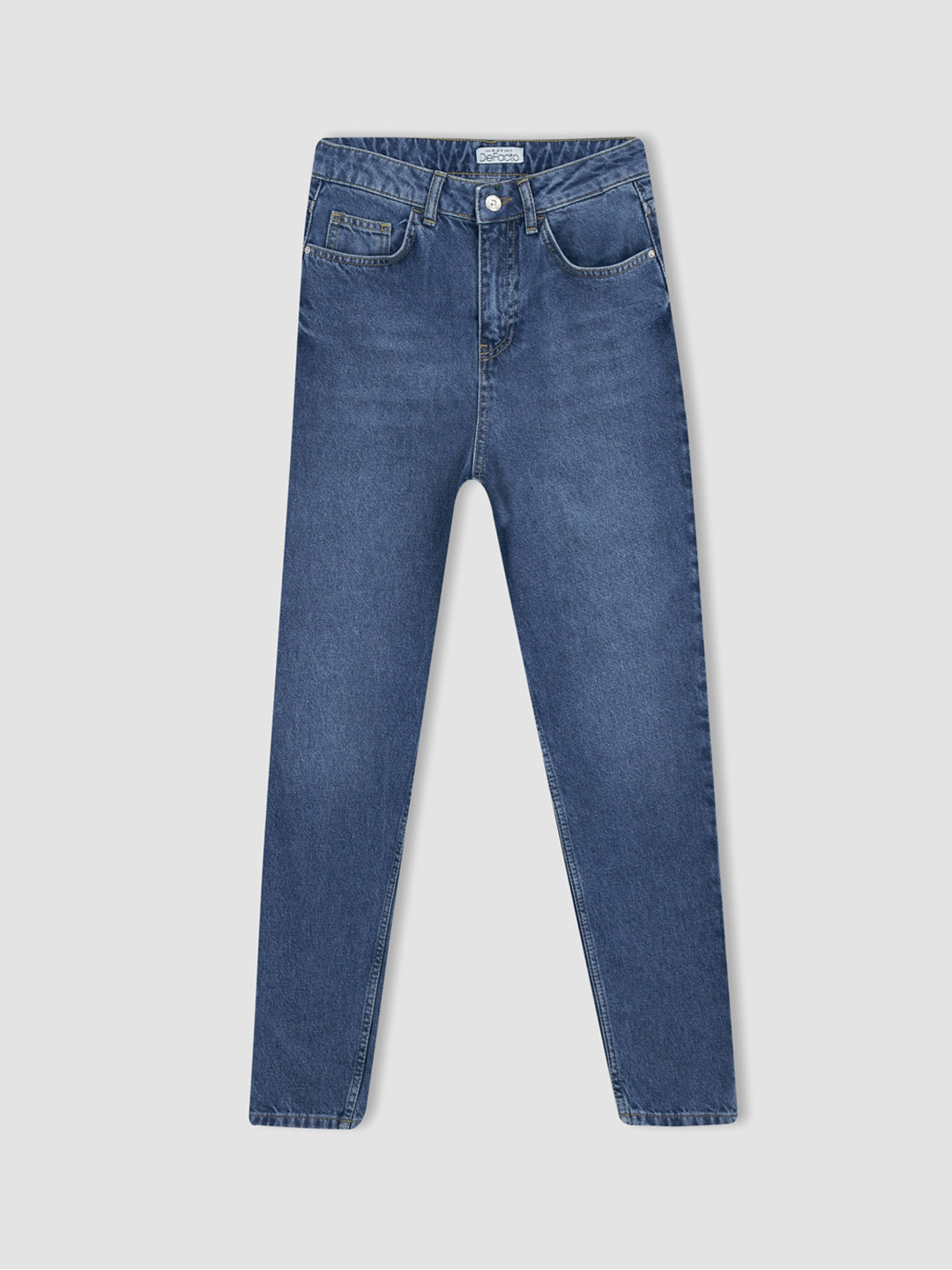 

DeFacto Women Mid-Rise Pure Cotton Jeans, Blue