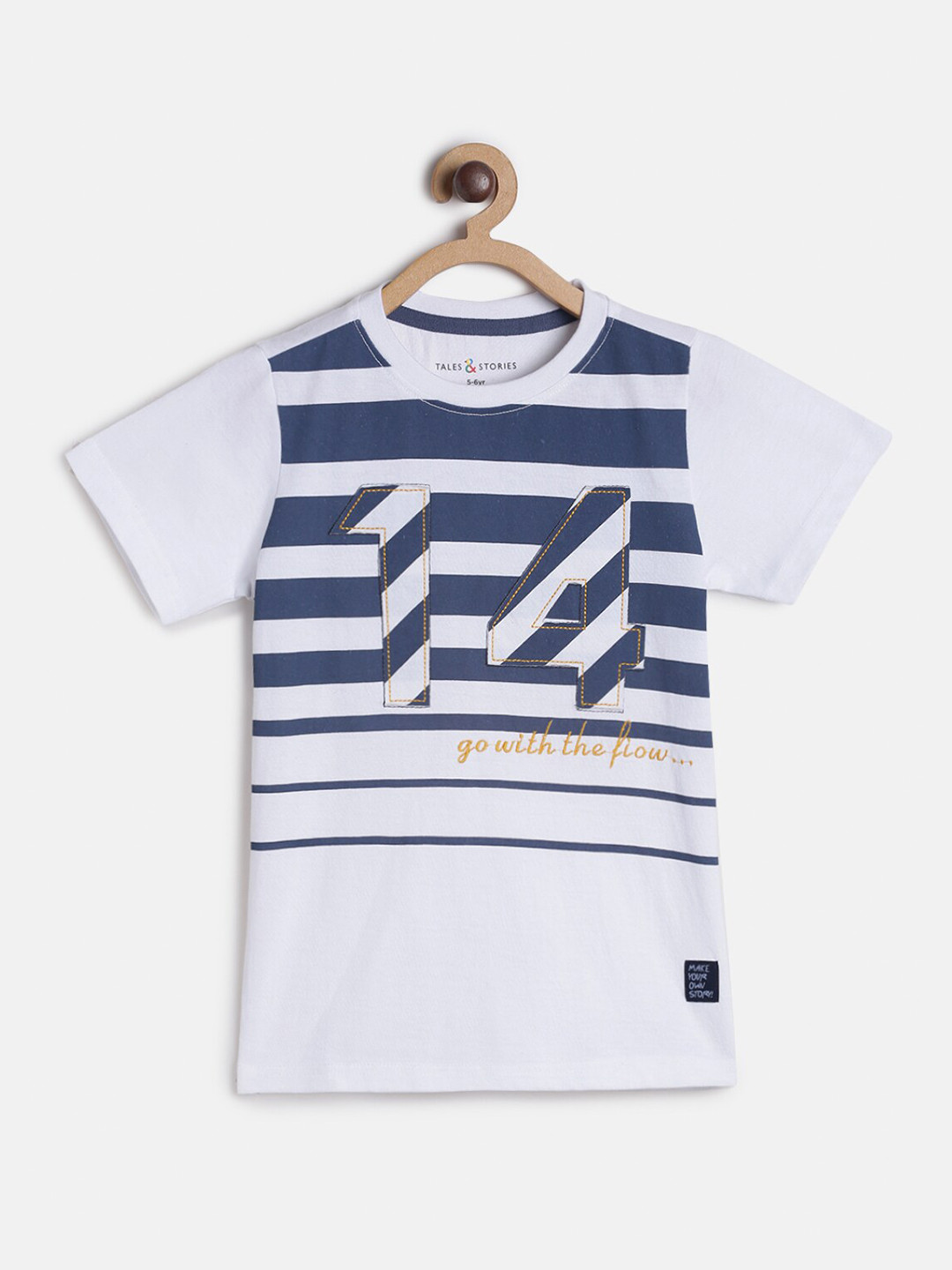 

TALES & STORIES Boys Printed Round Neck T-shirt, White
