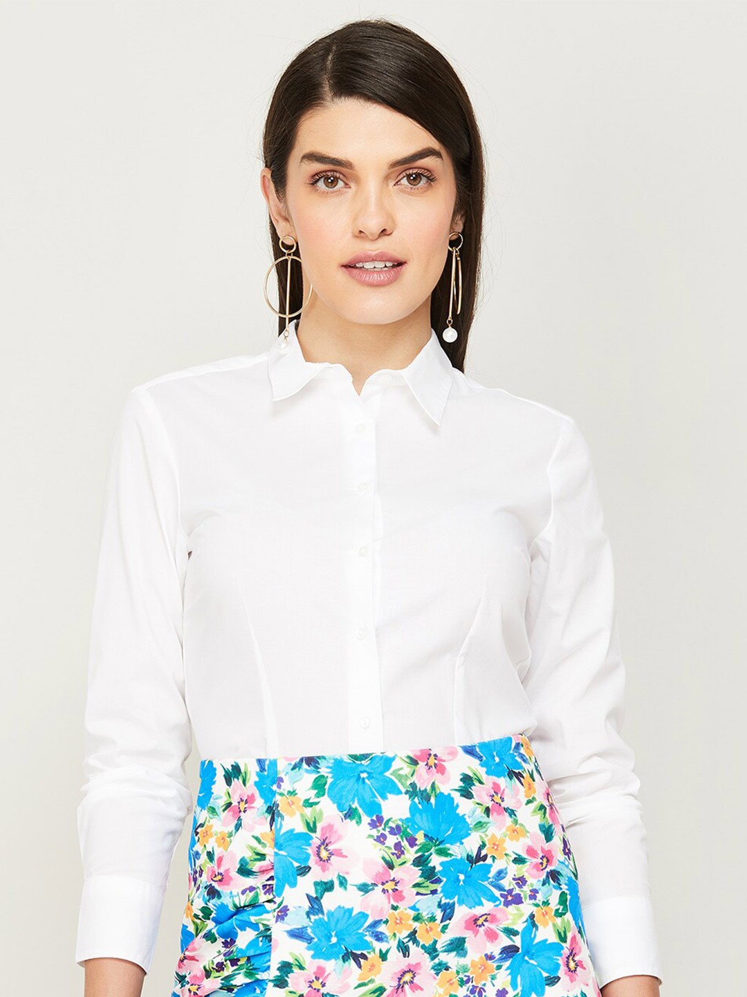 

CODE by Lifestyle Spread Collar Casual Shirt, White