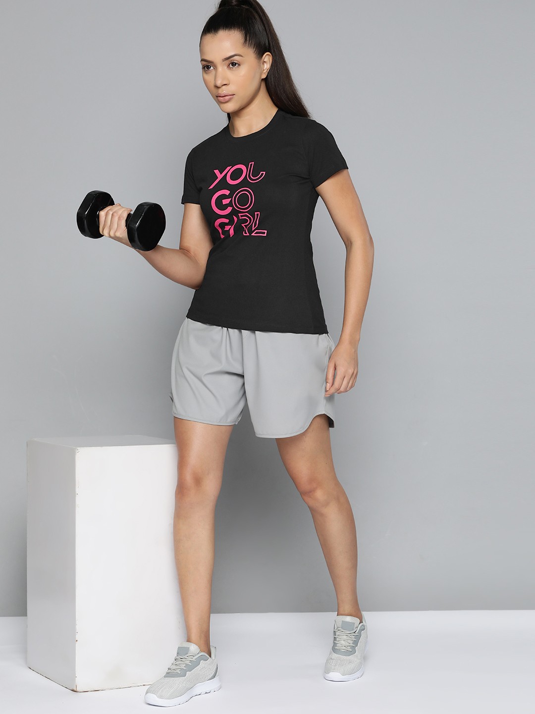

HRX by Hrithik Roshan Typography Printed Gym T-shirt, Black