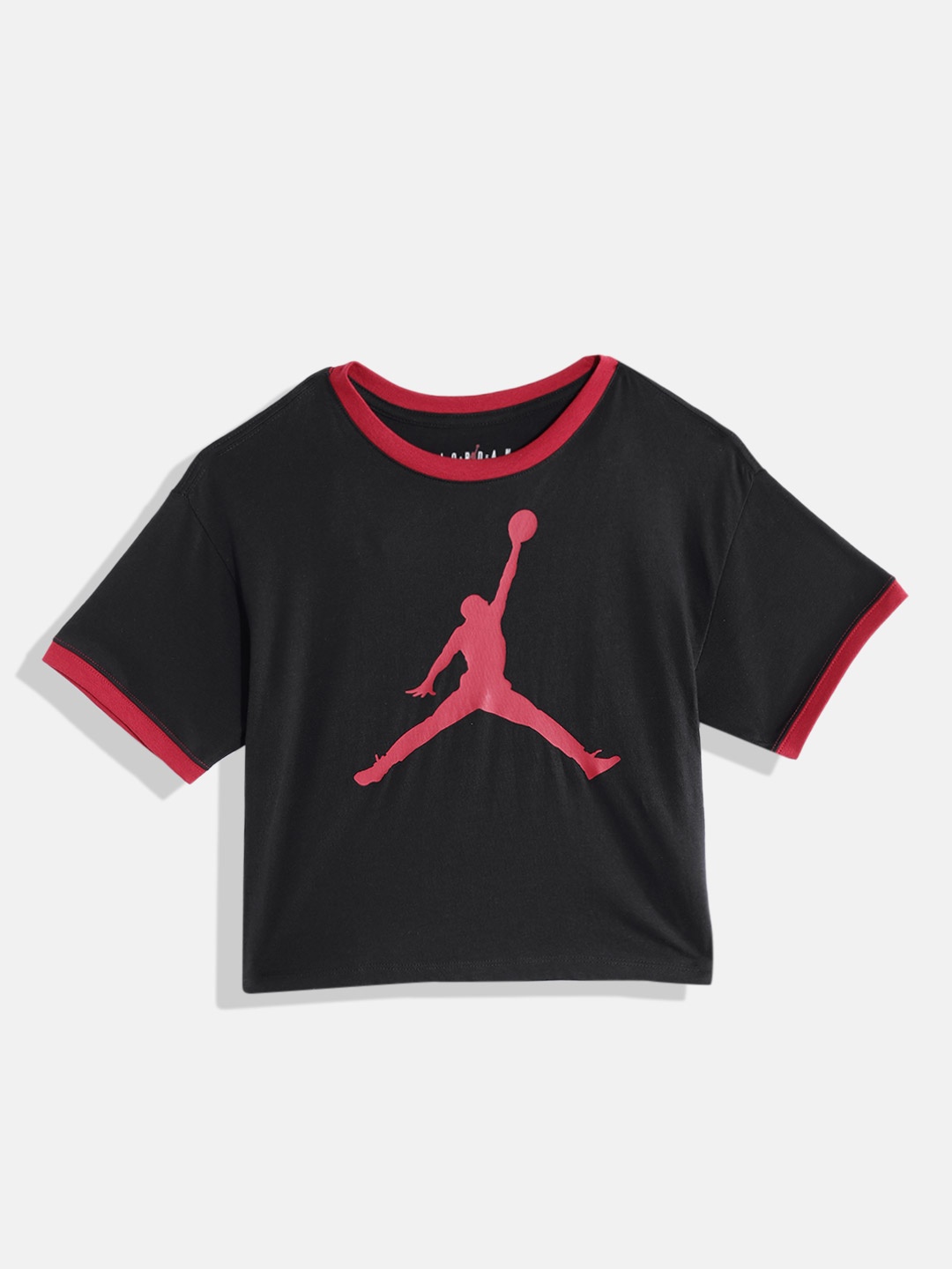 

Jordan Girls Brand Logo Printed T-shirt, Black