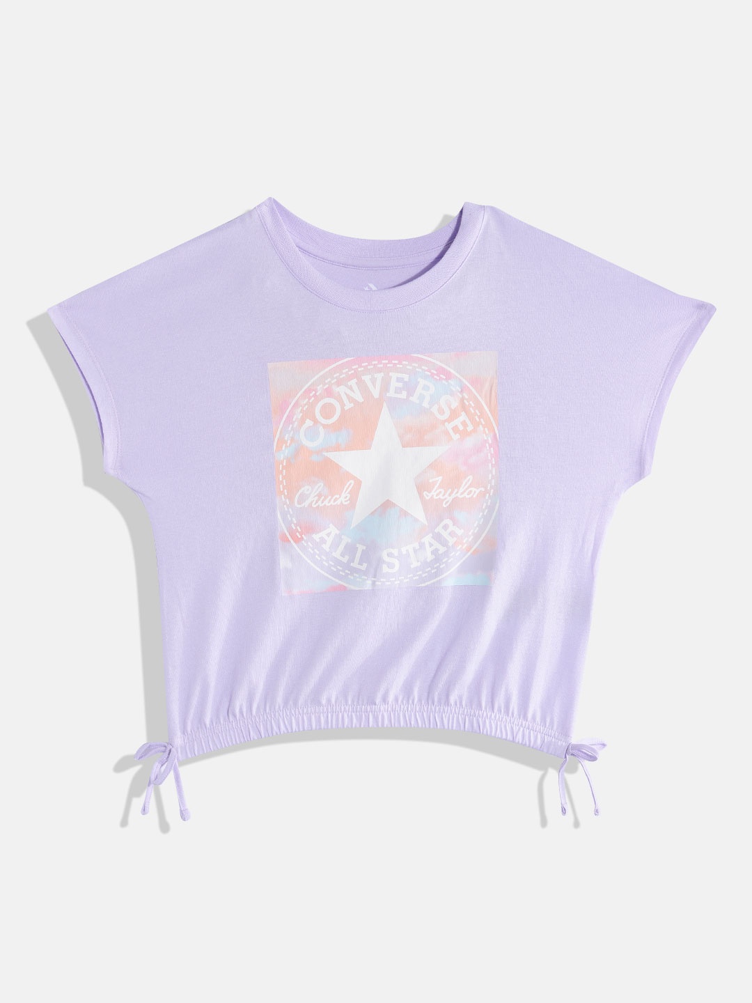

Converse Printed Extended Sleeves Cotton T-shirt, Violet