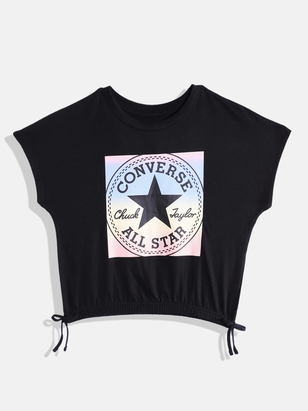 

Converse Printed Extended Sleeves Cotton T-shirt, Black