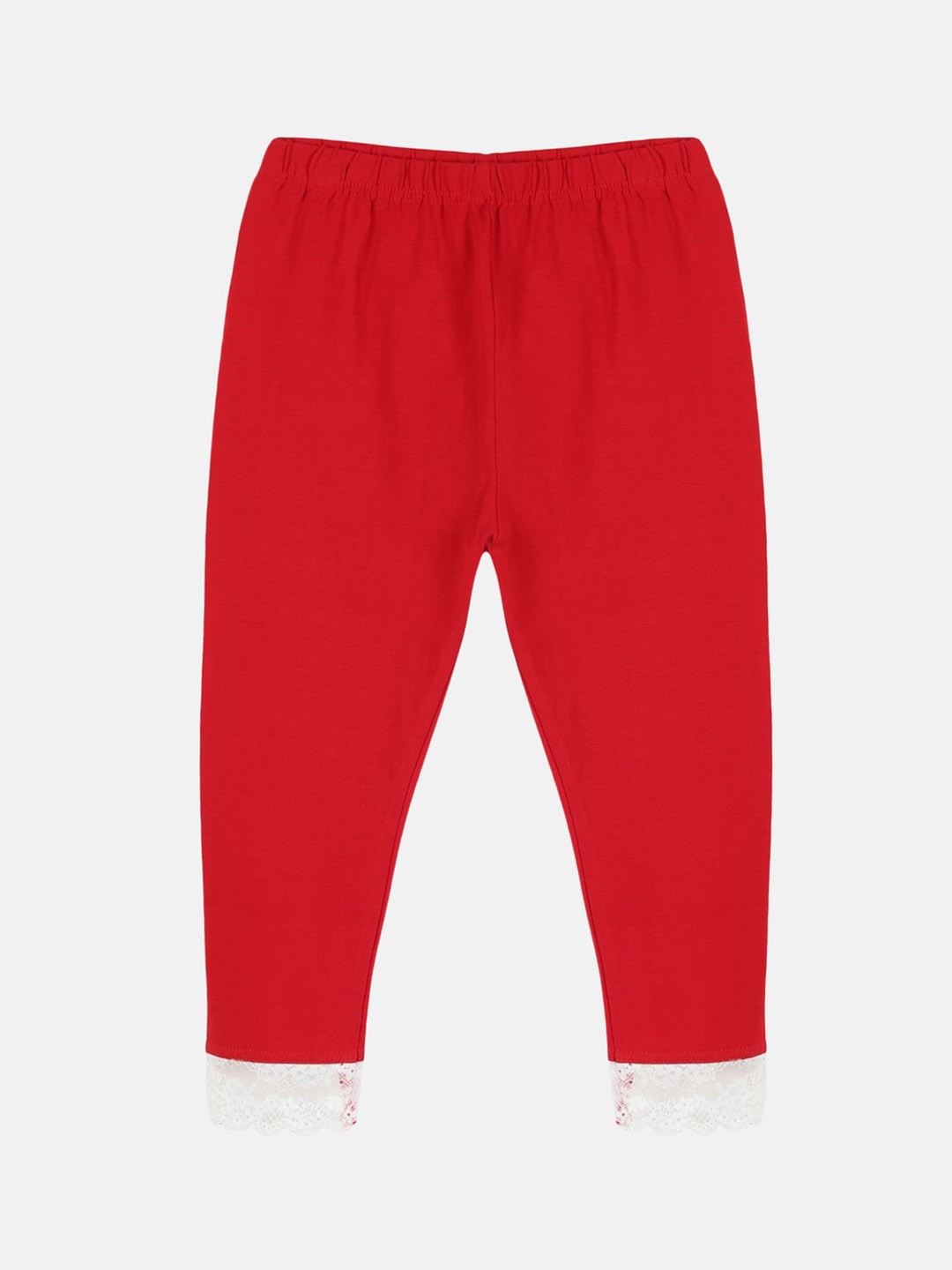 

KiddoPanti Girls Solid Mid-Rise Capris, Red