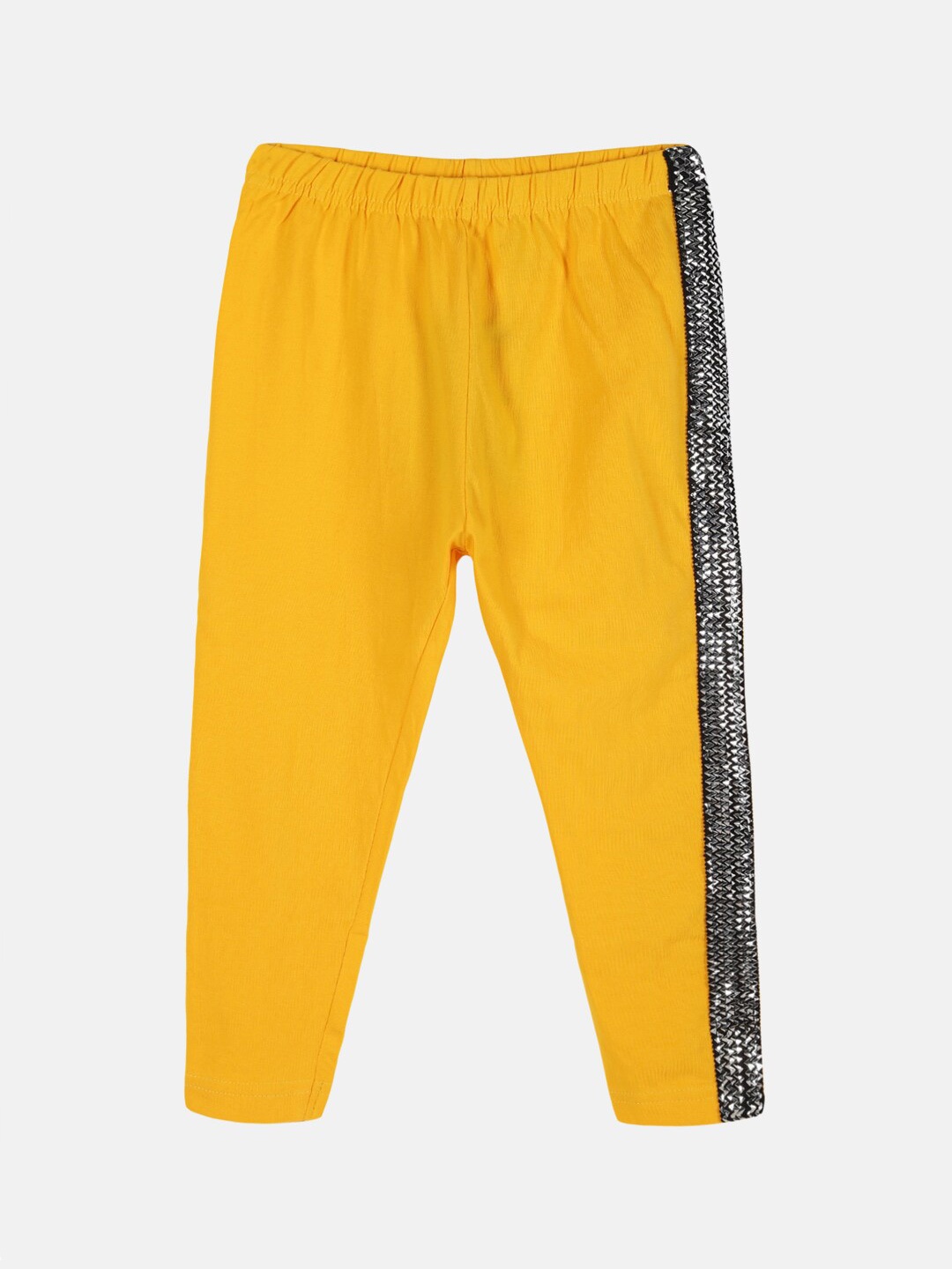 

KiddoPanti Girls Side Tape Capri Leggings, Yellow