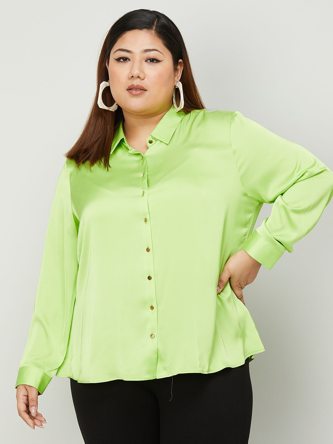 

Nexus by Lifestyle Plus Size Shirt Style Top, Green